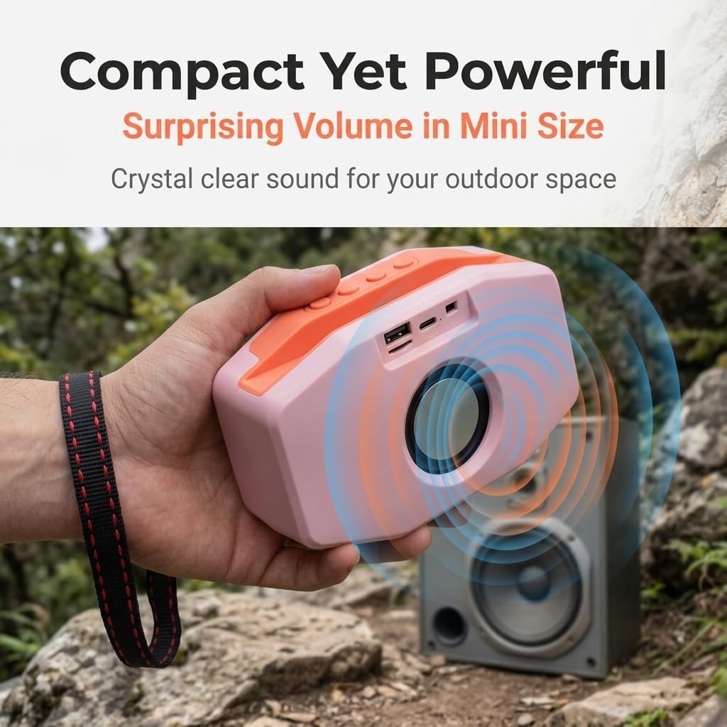 THROLX 5.3, Portable Bluetooth Speaker, Loud Volume Clear Vocals, TWS Pairing, Bluetooth TF/USB, Easy Button Control