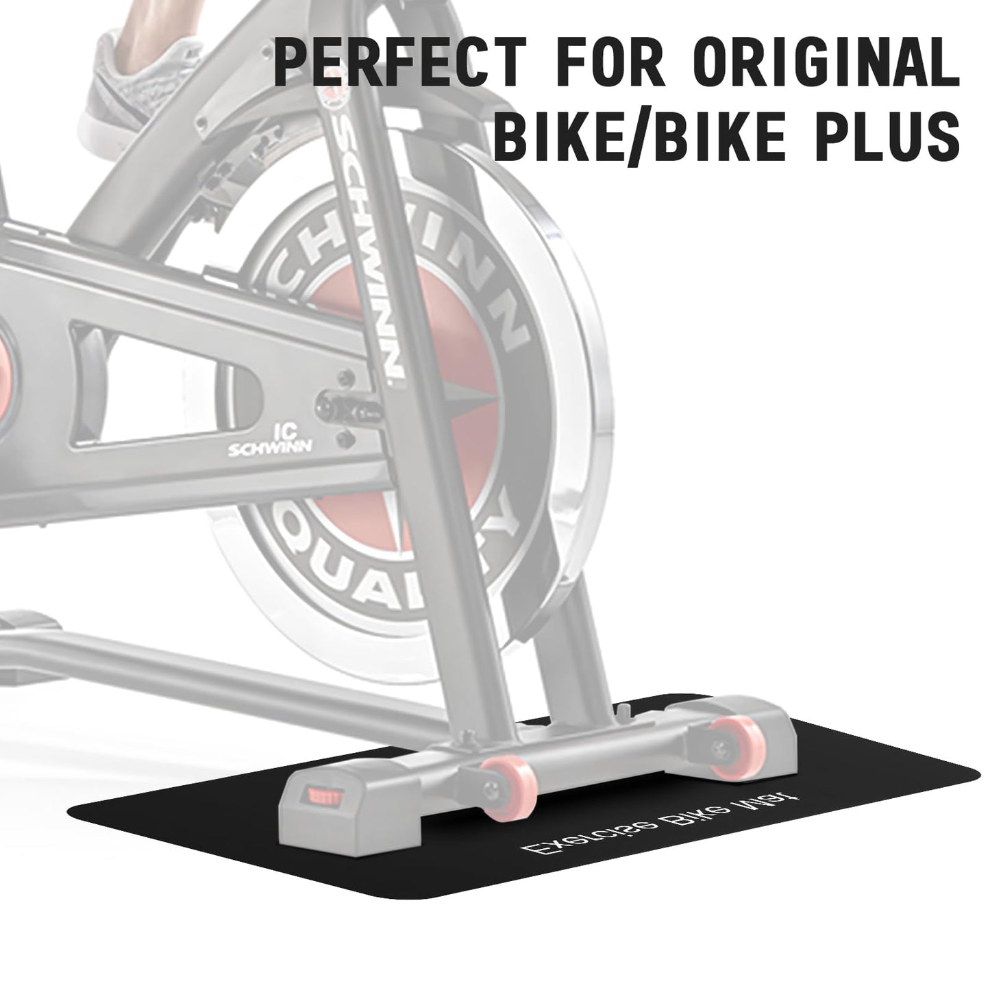 TOBWOLF 2PCS Non-Slip Mat Compatible with Peloton Bike, Concept 2 Rowing Machine, Exercise Bicycle Mats, Treadmill Pad for Carpet & Hardwood Floors, Workout Mat for Bike Trainer, Stationary Spin Bike
