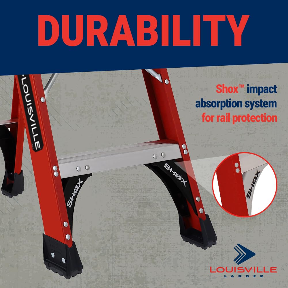 Louisville Ladder 4-Foot Fiberglass Platform Step Ladder, 375-Pound Load Capacity, Type IAA, FXP1804HD