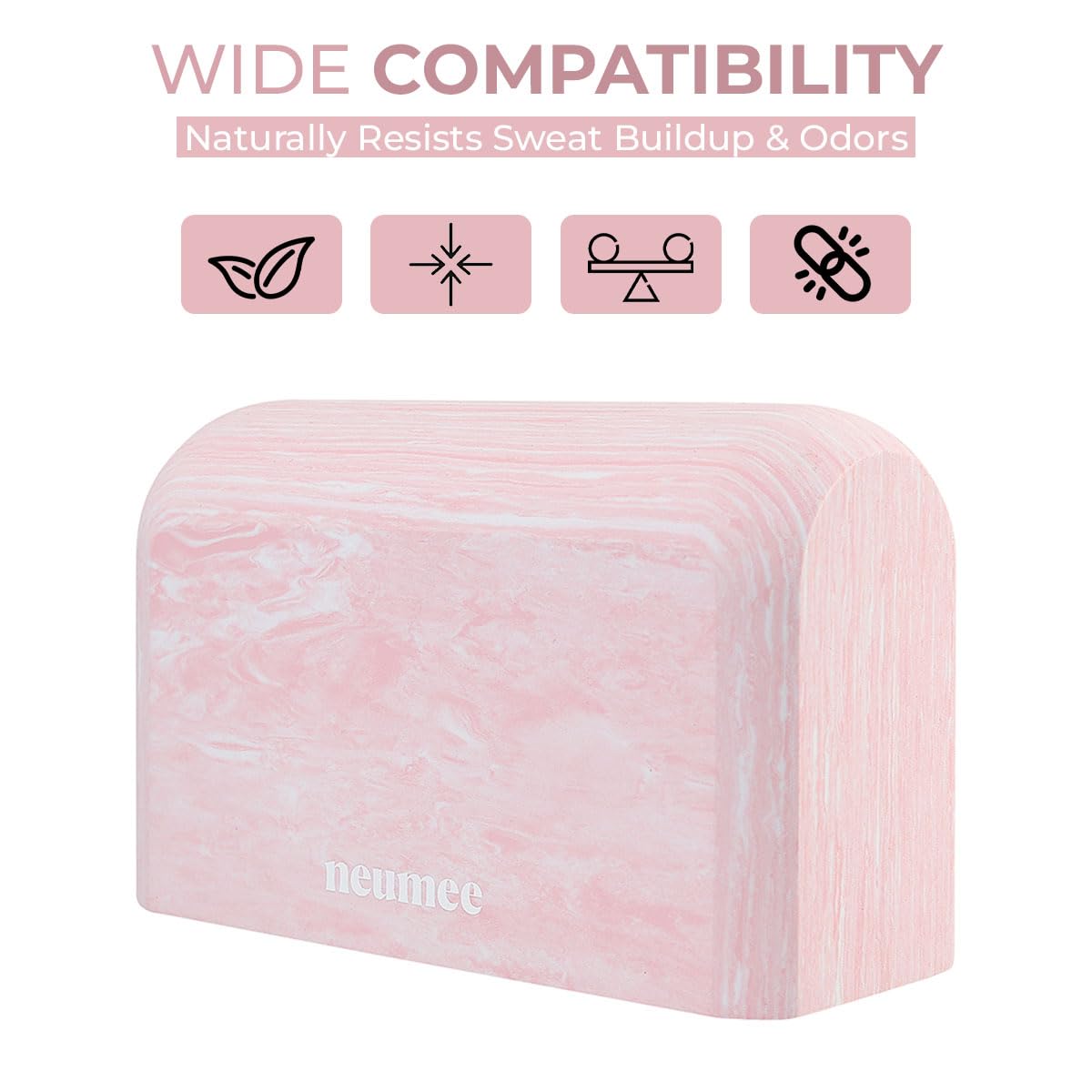 NEUMEE Yoga Block, EVA Foam Yoga Brick with Arc Shape & Non-Slip Grip, Lightweight Portable Yoga Block for Women Men, Ink Painting Design, Yoga Accessories for Poses, Pilates, Meditation, Balance & Stretching