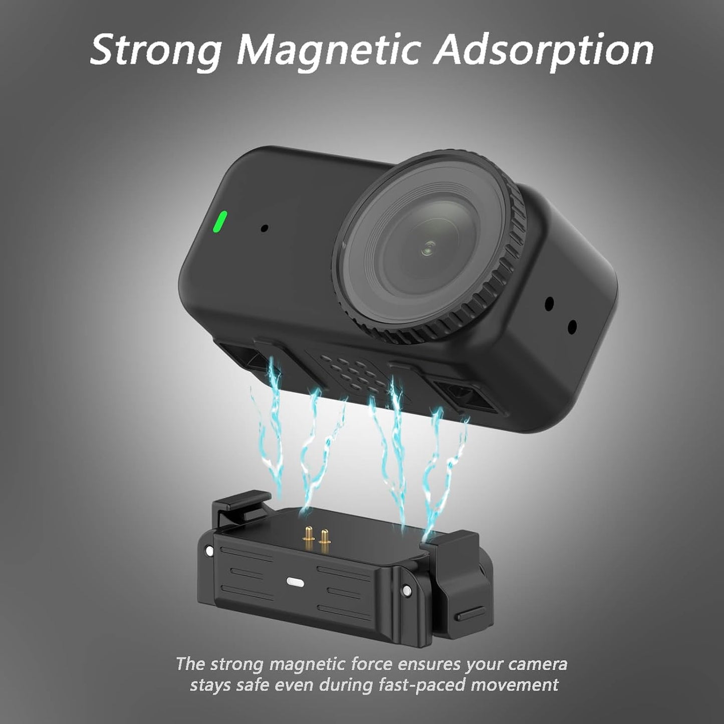 BLIKEJIN 1/4 (1 Charging Quick Release Adapter Base with Type C Port for DJI Osmo Nano, Dual-Direction Magnetic Mount