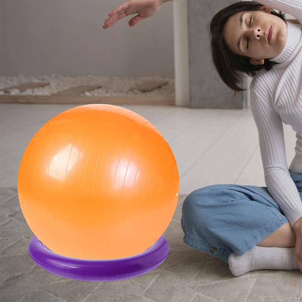 GOOHOCHY Inflatable Yoga Ball Stand 16.53X16.53X2.36In Anti Slip Fitness Ball Base Holder for Stability Gym Exercise Support