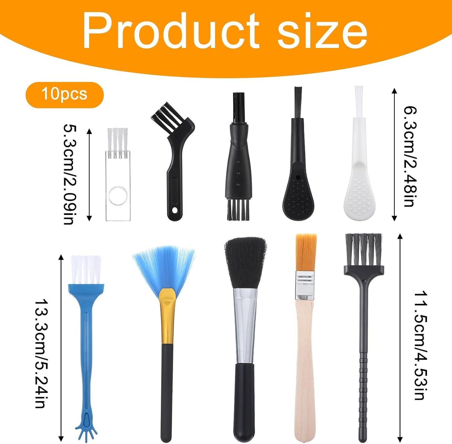 Bewudy 10 PCS Mini Keyboard Cleaning Brushes Kit, Anti-Static Electronic Dust Cleaning Brushes with PP Bristles
