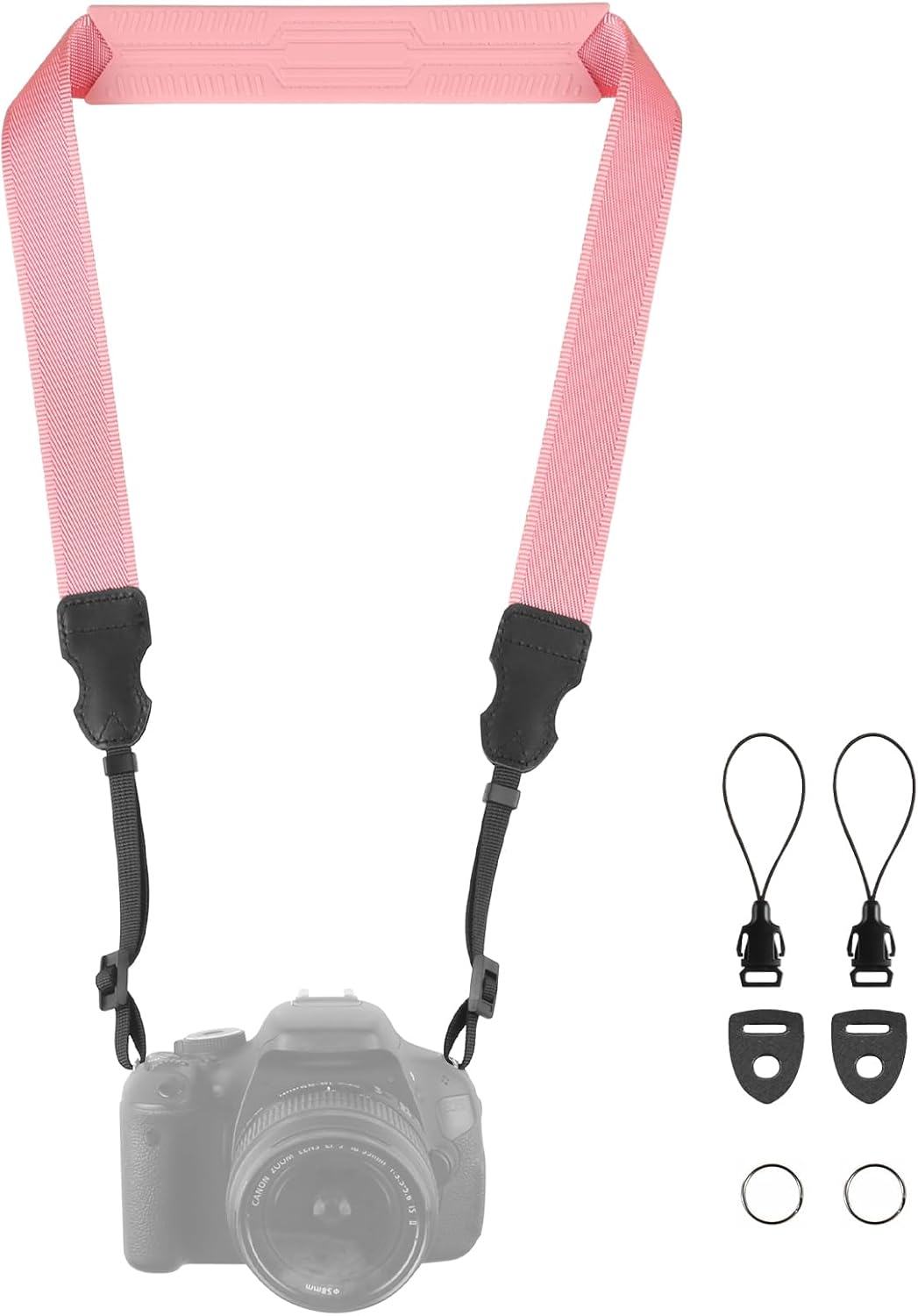 1.5" FIEIL Neck Strap Silicone Camera Straps - Padded Camera Strap, Wide Adjustable Nylon Shoulder Strap - Compatible