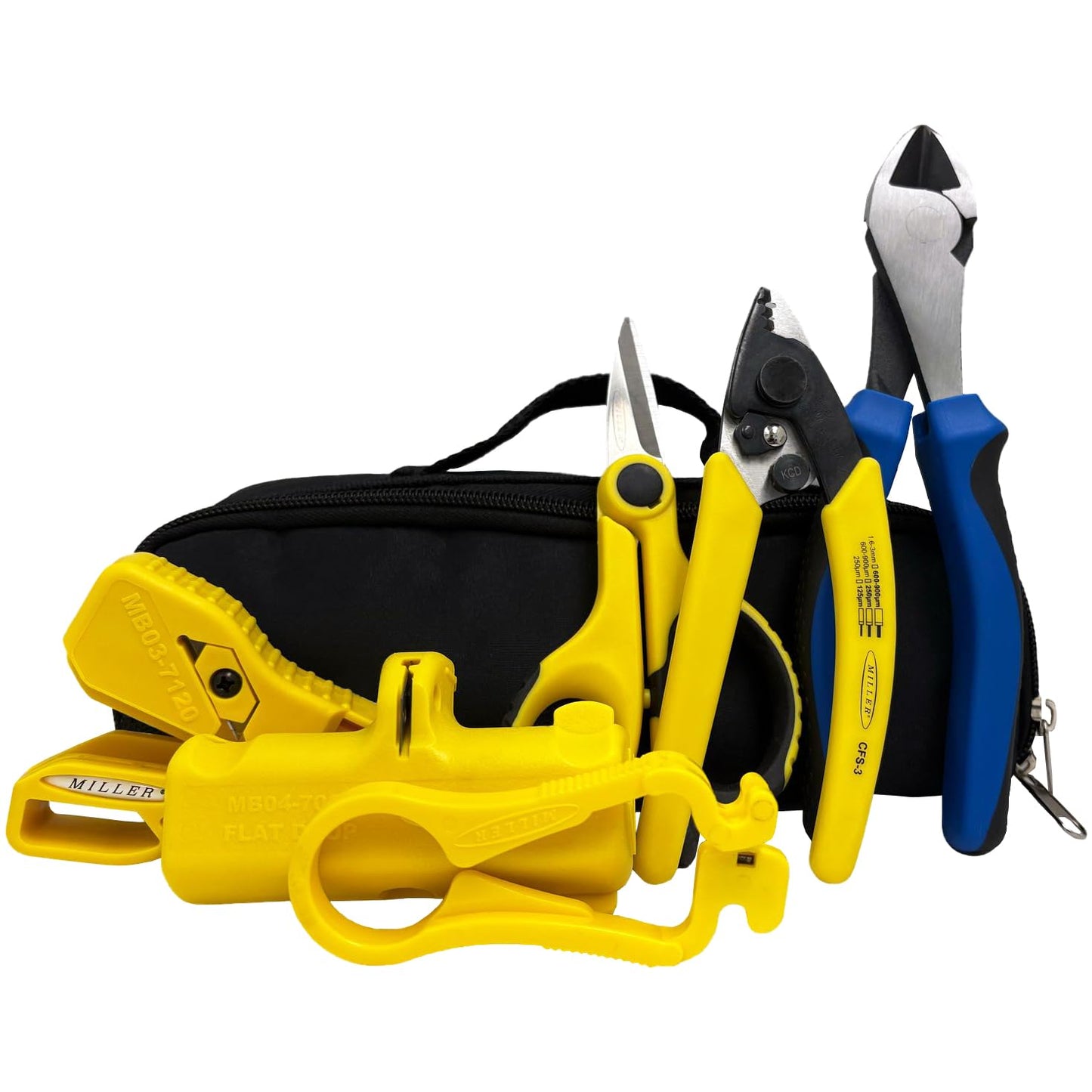 Miller FTTX Flat Drop End Prep Kit – Complete Fiber Optic Tool Kit for FTTH Drop Cable Stripping, Slitting & Termination Prep