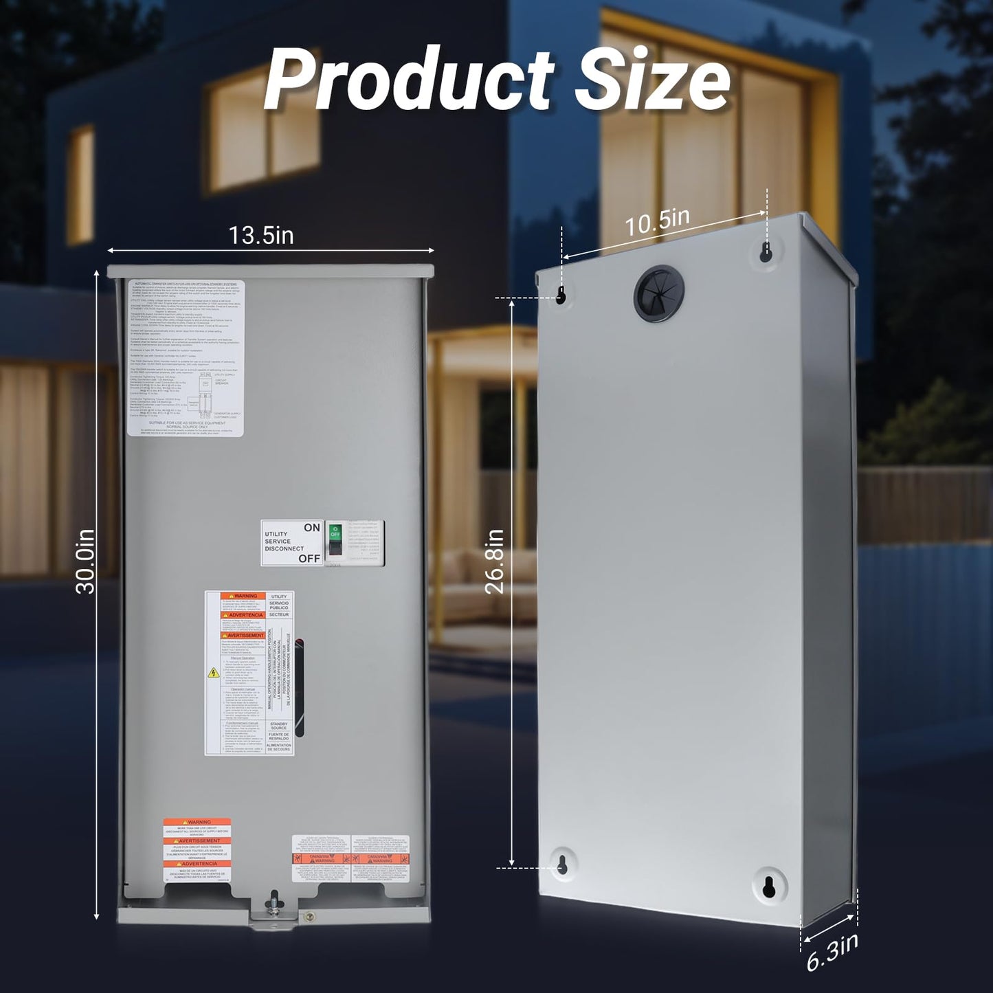KERWINN Universal 200A Automatic Transfer Switch with Power Management,Replacement for Generac RXSW200A3. Features a Rugged NEMA 3R Aluminum Enclosure for Outdoor use.