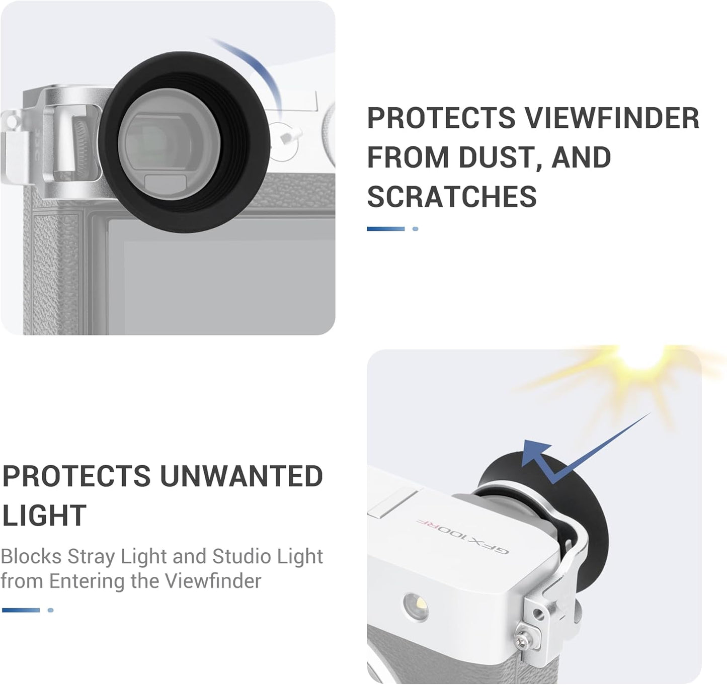 100RF GFX100RF 100 Extended GFX Eyecup Eyepiece, Round Soft Silicon Viewfinder Eye Cup Eyeshade Cover Protector