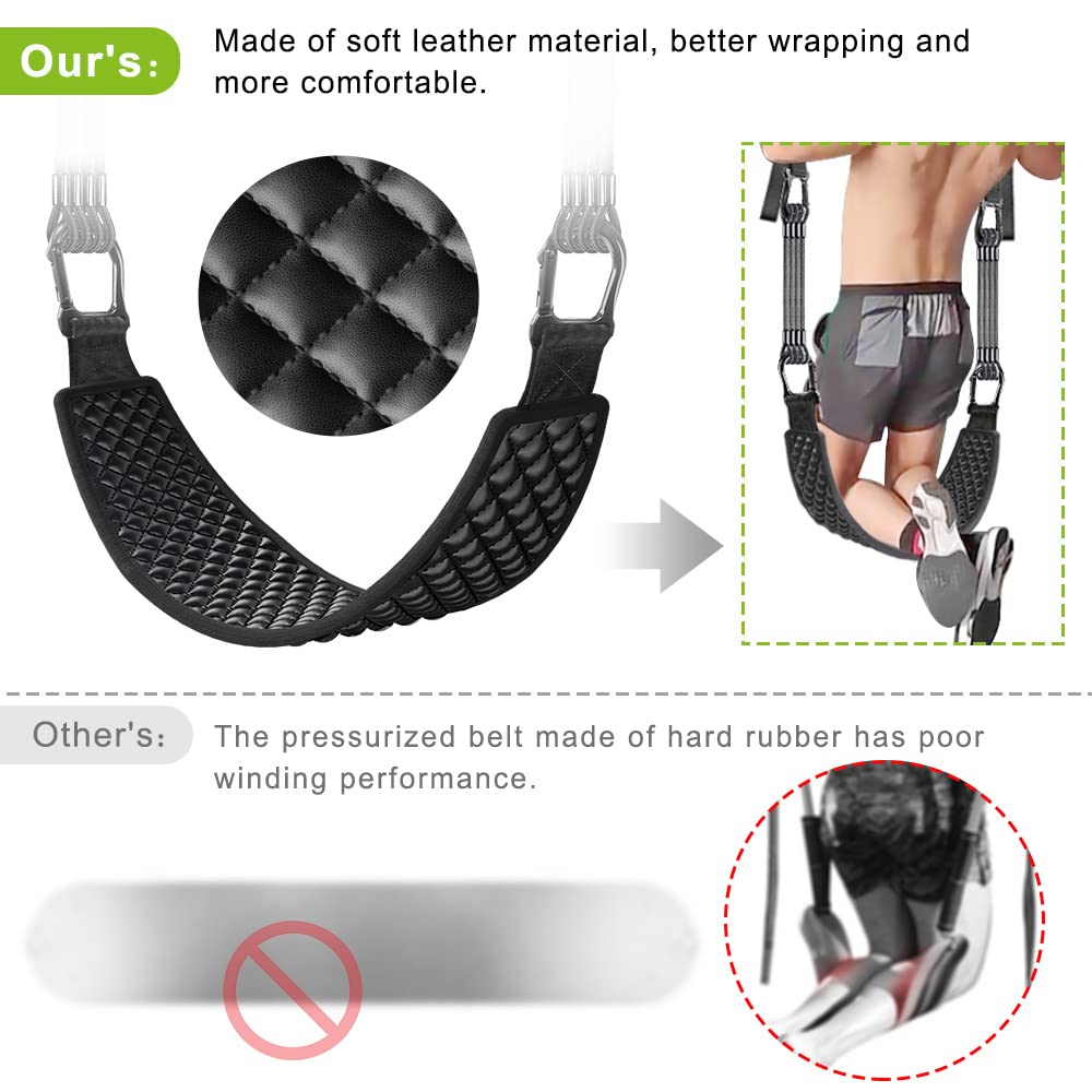Kipika Pull Up Bands with Dip Belt - Adjustable Resistance for Chin Ups, Body Stretching & Strength Training - Heavy Duty Elastic Straps & Metal Chain Suitable for Home Gym Workout