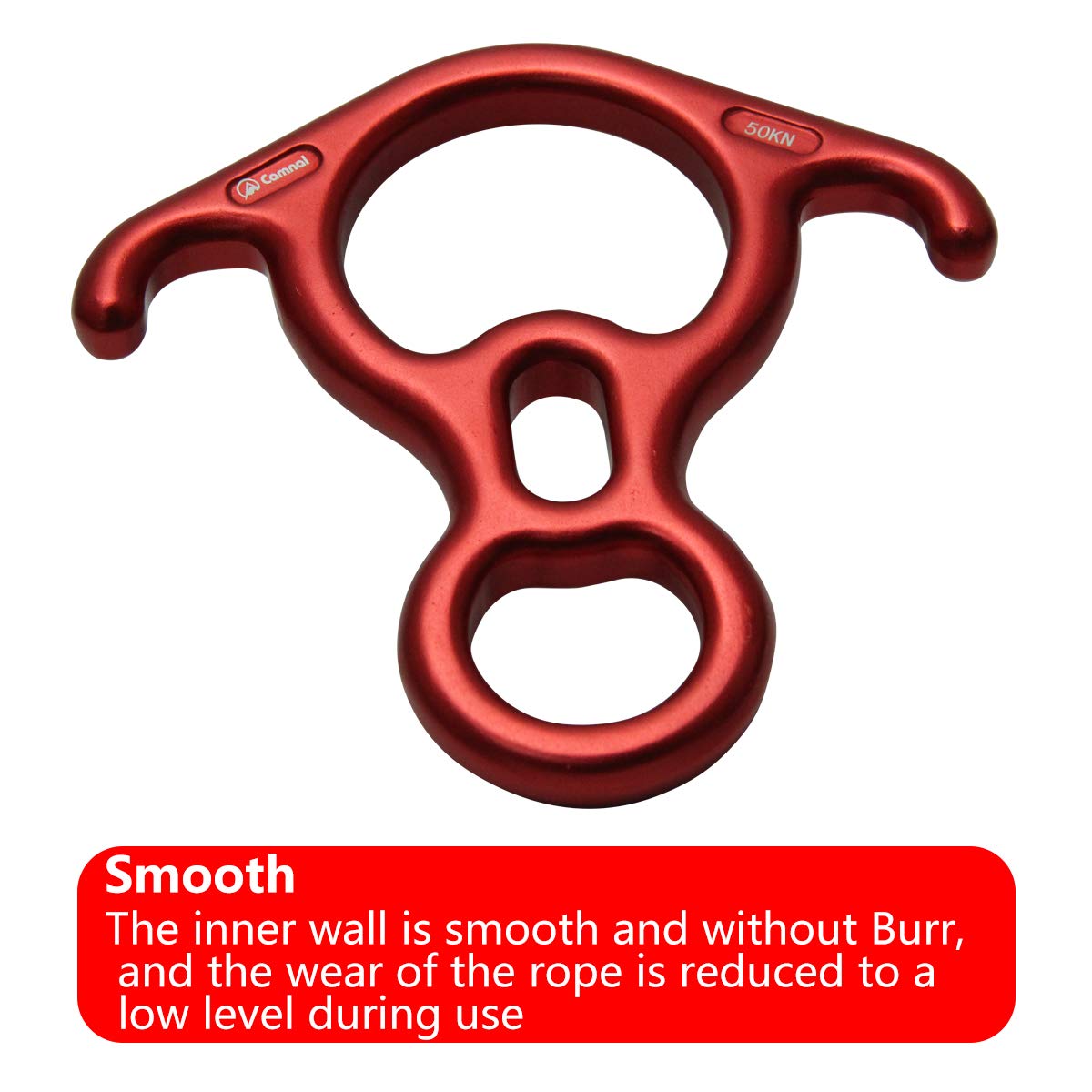 YXGOOD 50KN Rescue Figure, 8 Descender Large Bent-Ear Belaying and Rappelling Gear Belay Device Climbing for Rock Climbing Peak Rescue Aluminum Magnesium Alloy (Red)