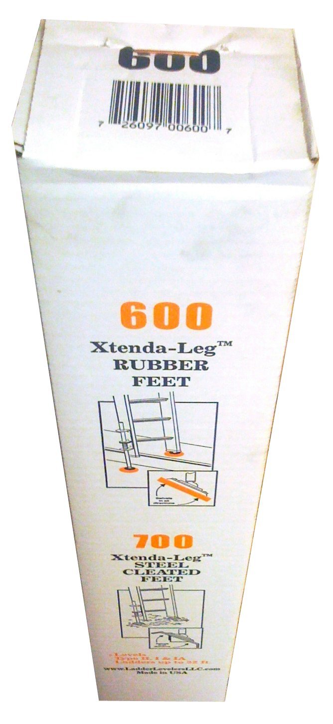 Xtenda-Leg Steel Extension Ladder Leveler with Secure Adjustable Rotating Cleated Feet for Unstable, Slippery, and Uneven Surfaces Meets OSHA Safety Standards ANSI 14.8