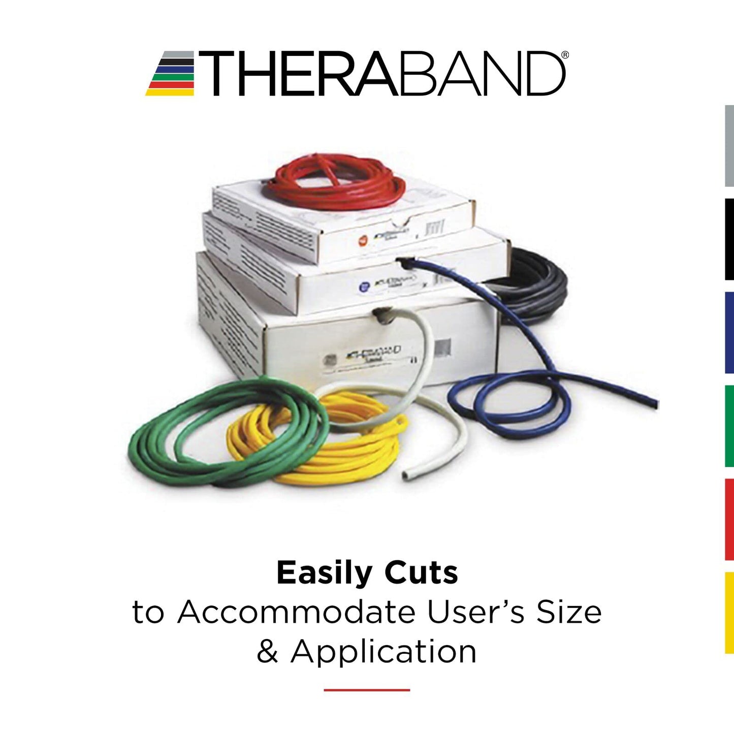 Theraband 13080 Professional Latex Resistance Tubing with Handles for Physical Therapy, 50" Length, Black, Extra Heavy, Blue