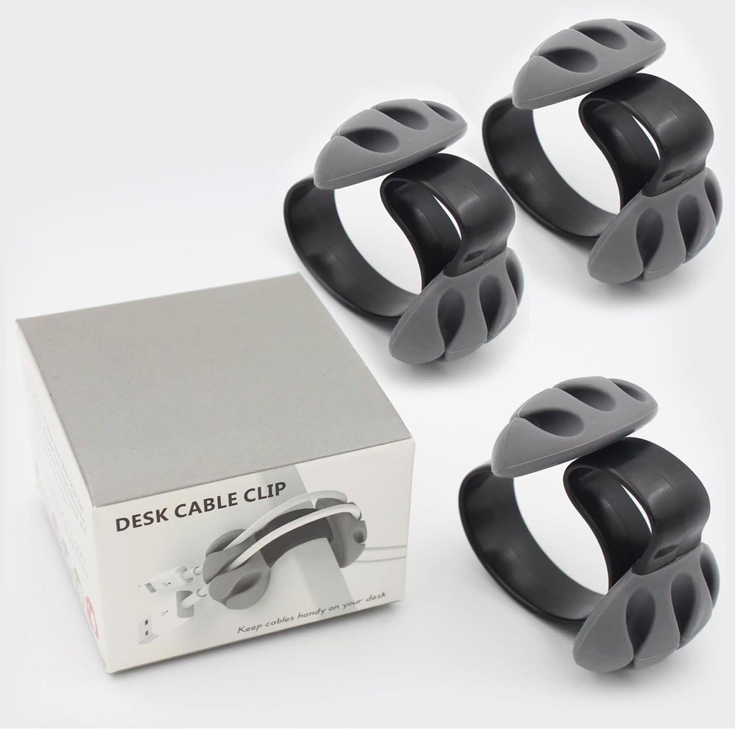 Jiulory -3 Packs Cable Holder - Cord Organizer - Cable Management Clips - Wire Holder System Multipurpose Cable Clips