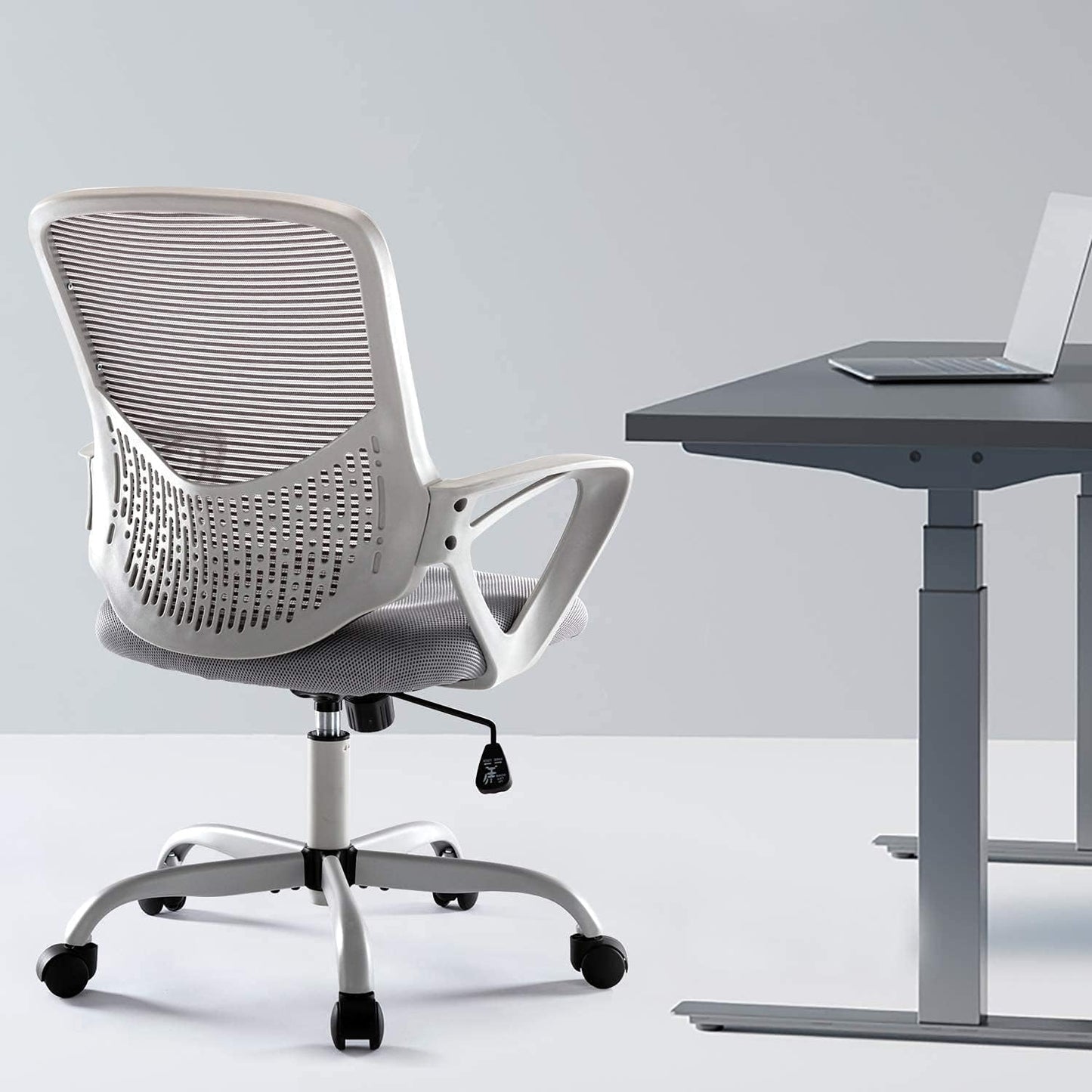 Regine Switzerland Ergonomic Office Chair - Adjustable Rolling Mesh Design with Lumbar Support | Modern Mid Back