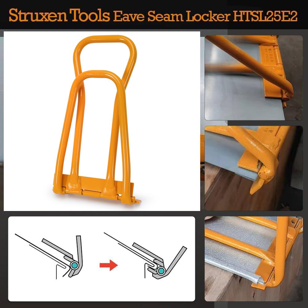 Eaves Seam Locker HTSL25E2, Metal Roofing Edge folding Tool for Standing Seam Mechanical Lock Panel