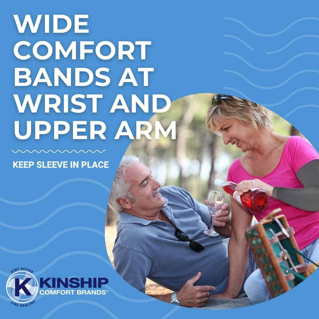 Kinship Comfort Brands Arm Compression Sleeves for Men and Women, Athletic, Sports, Muscle, Joint, Elbow Support, 1 Pair
