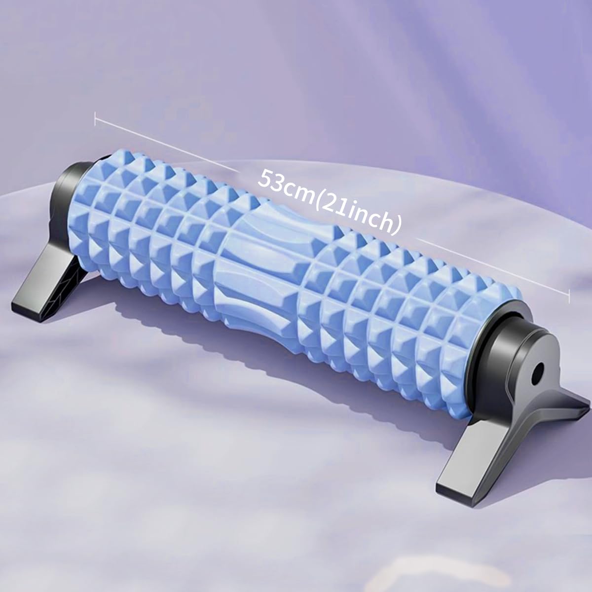 New Upgrade Bracket Foam Roller with Stand for Back Leg Pain, 21 Inch Firm Deep Tissue Muscle Massager for Sore Muscles (Blue)