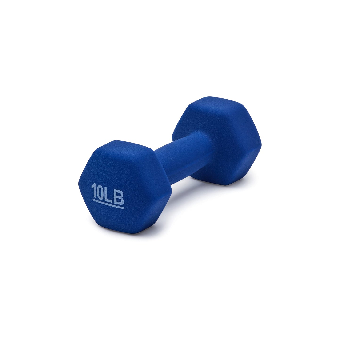 Amazon Basics Neoprene Dumbbell Hand Weights for Workout and Strength Training, Hexagon Shape, 10 Pound, Pair, Navy Blue
