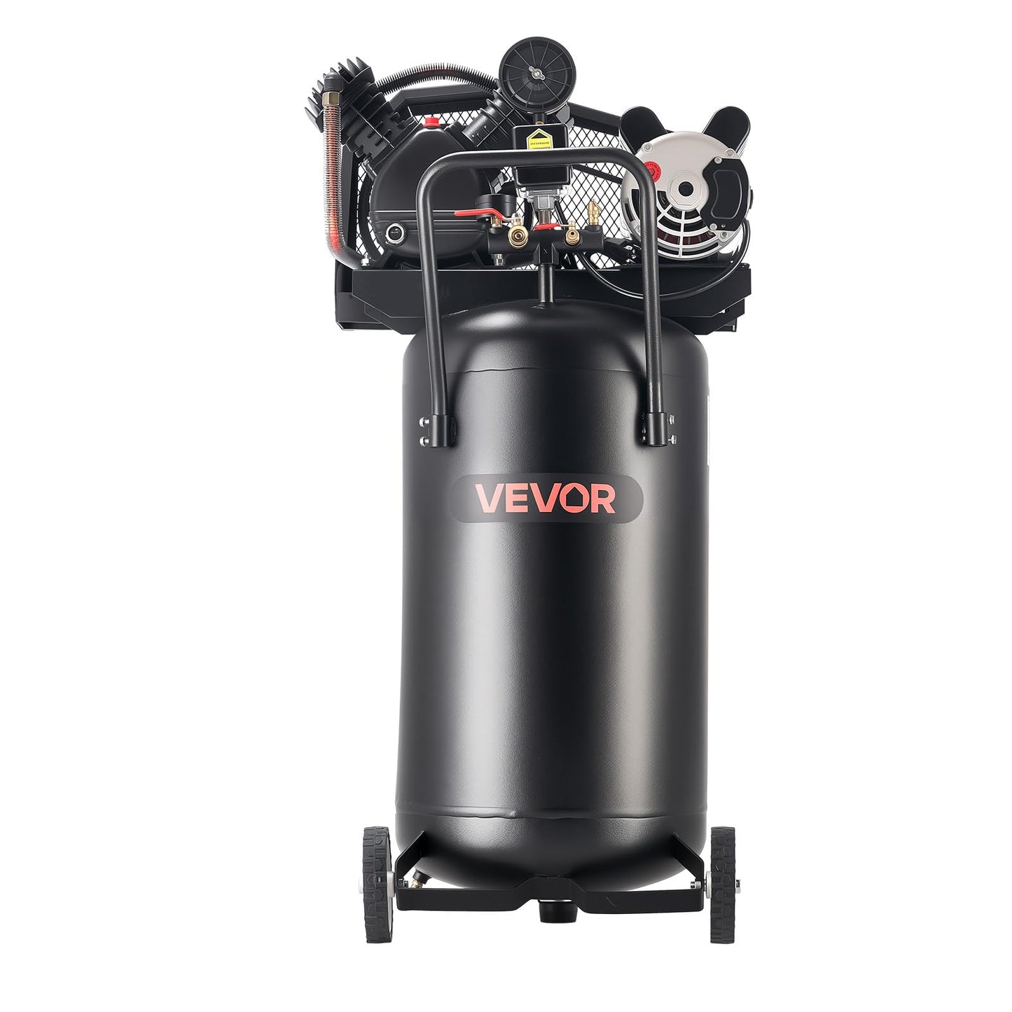 VEVOR 25-Gallon Air Compressor, 2HP 5.5 SCFM at 90PSI, Max 200PSI Pressure Oil-Lubricated Air Compressor Tank, Portable on Wheels for Auto Repair, Tire Inflation, Spray Painting, Woodwork Nailing 120V