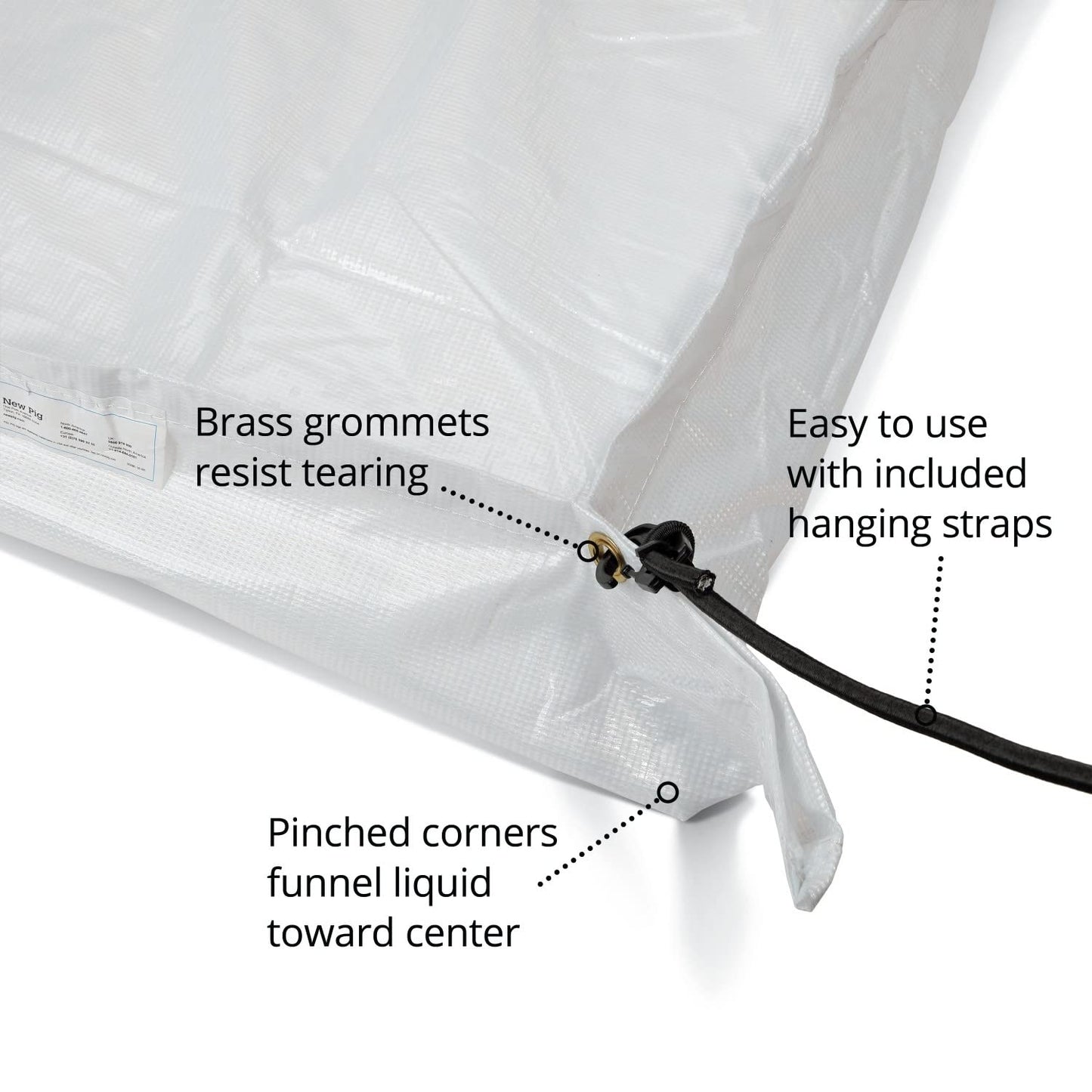 PIG Quick Response Roof Leak Diverter Tarp Kit with Hanging Straps - 30" x 30" - PMB30587-WHS