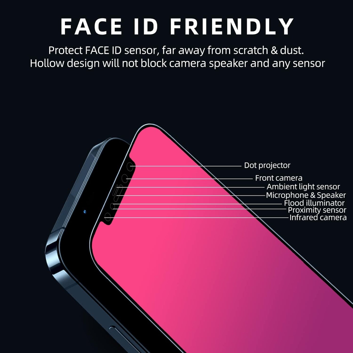 12 12 6.1 inch EGKimBa Privacy Screen Protector compatible with iPhone /iPhone Pro, Gradient Colorful Electroplated