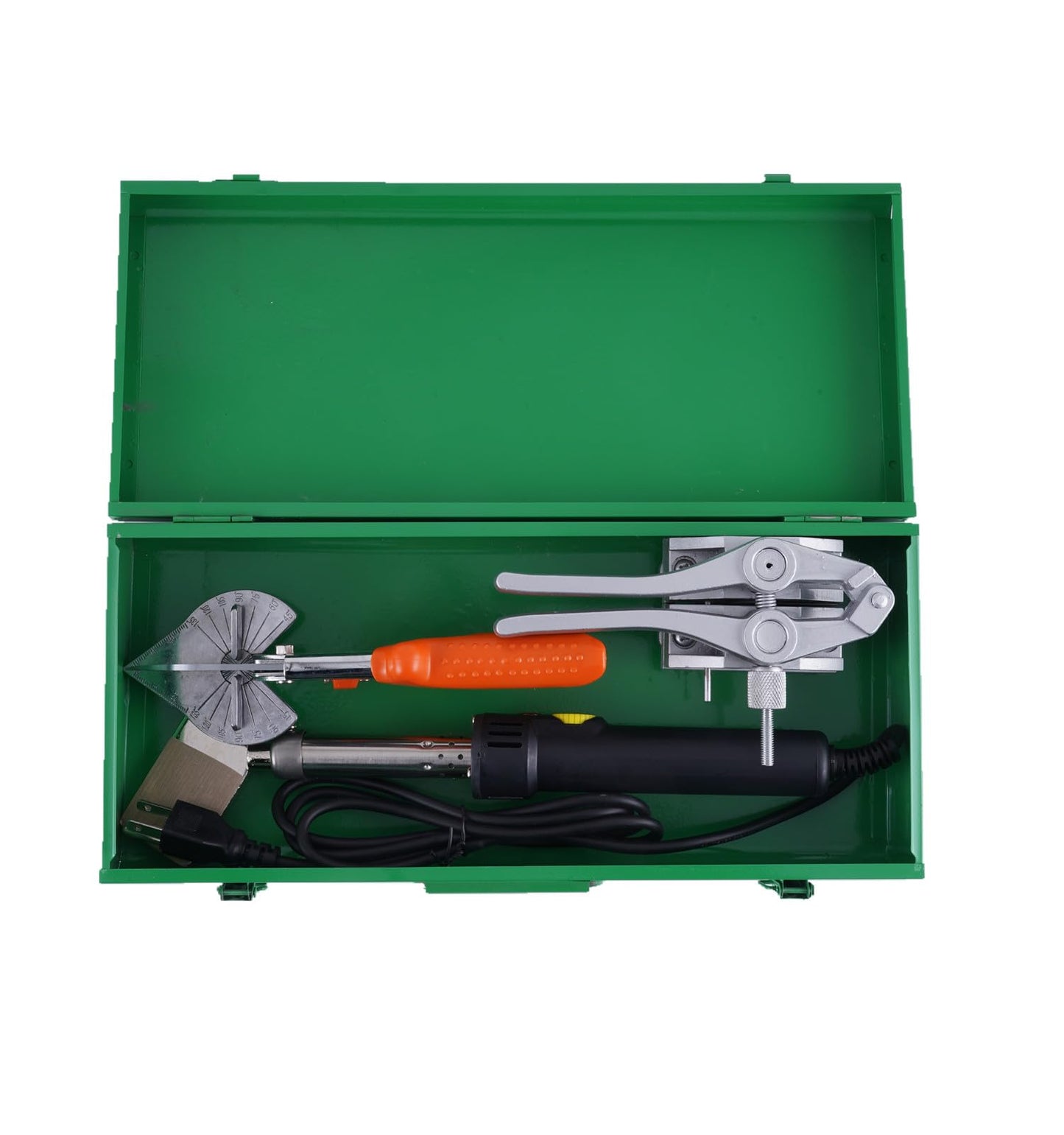 JIAWANSHUN PU Round Belt Welding Machine Set with Iron Storage Box – 200W 110V Adjustable Temperature Soldering Iron 150-400°C, Positioning Pliers & Multi-Angle Scissors for V-Belt, Plastic Strip