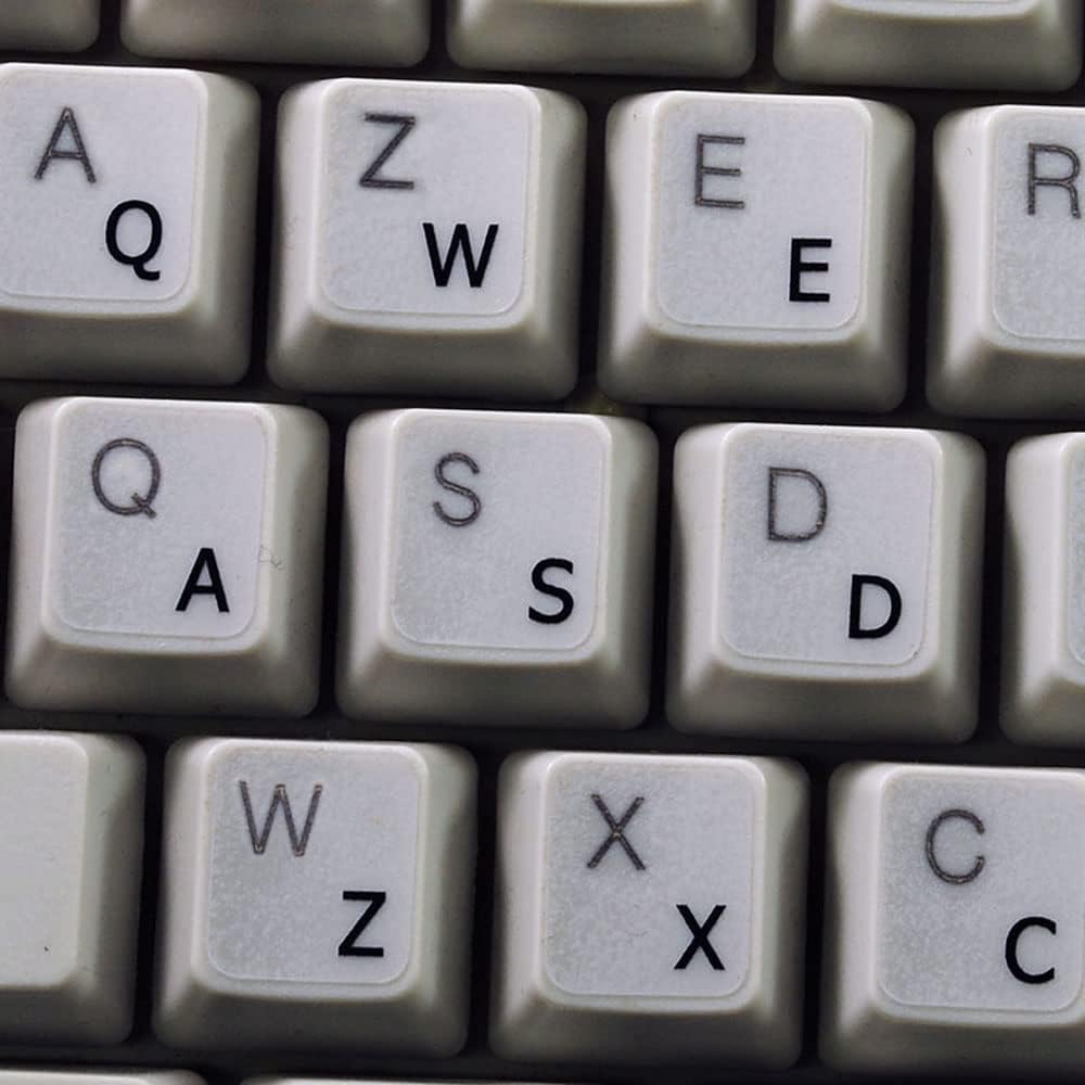 4Keyboard English US Clear Transparent Background Keyboard Stickers with Black Lettering
