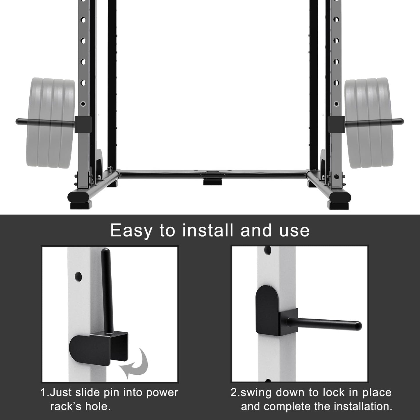 Kipika Weight Plate Holder for 3x3 Power Rack - Heavy Duty Steel Storage Rack for 1" Weight Plates - Fits 3x3 Power Rack with 1" or 5/8" Hole - Holds up to 300 lbs. per Rack - Set of 2
