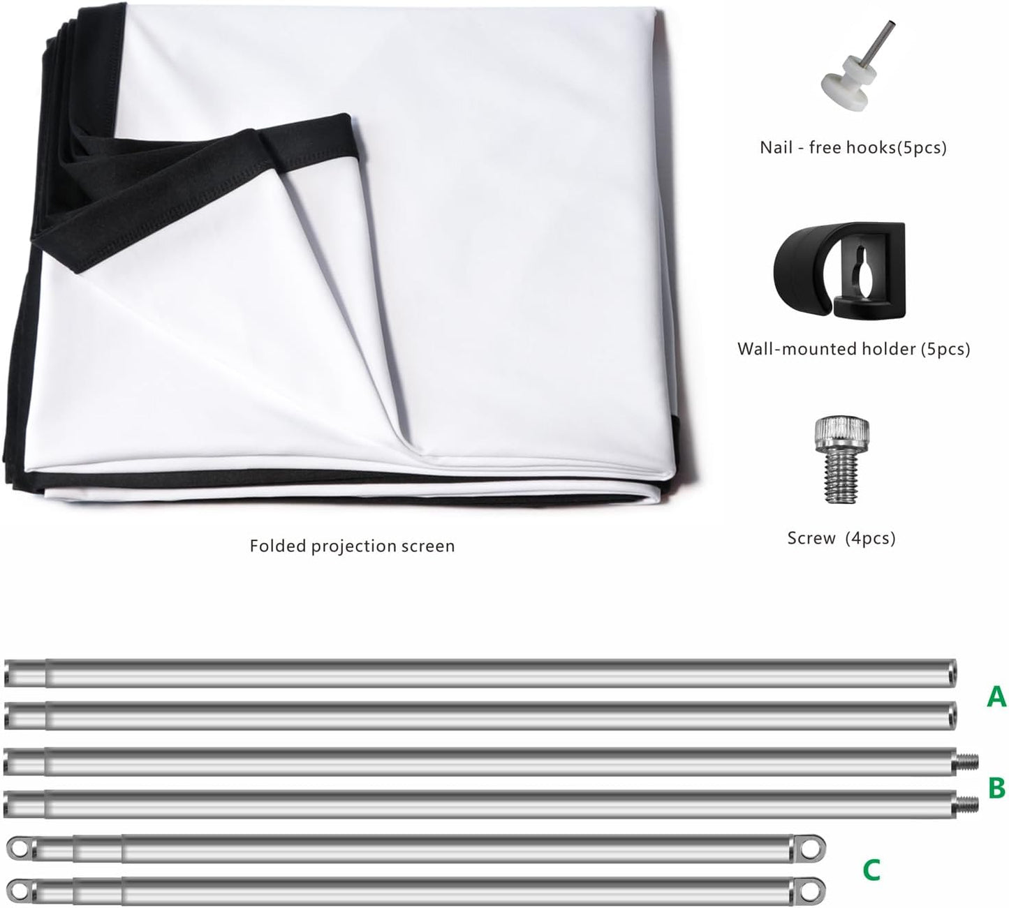 Yandood 16:9 4K (70 inch) Foldable Projector Screen with Stainless Steel Telescopic Rod Combination Frame HD
