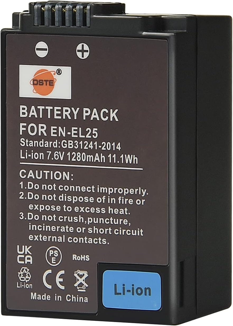 DSTE EN-EL25 ENEL25 Z30, Z50, 50, High Capacity Li-ion Battery Compatible with Z Z FC Mirrorless