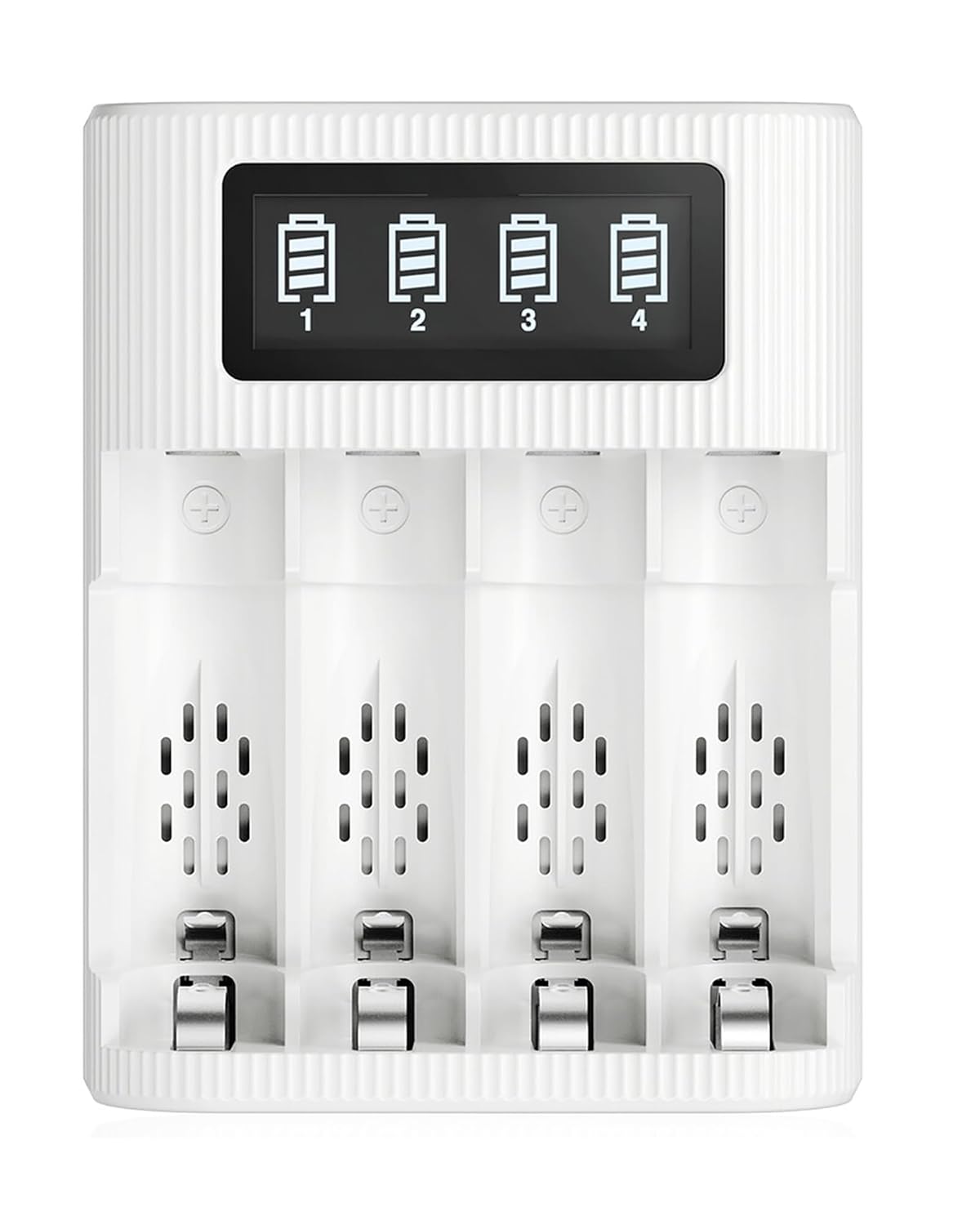 EBL 4 2 LCD Battery Charger AA AAA Rechargeable Battery Charger - Bay Smart LCD Charger with USB Input Port for Ni-CD