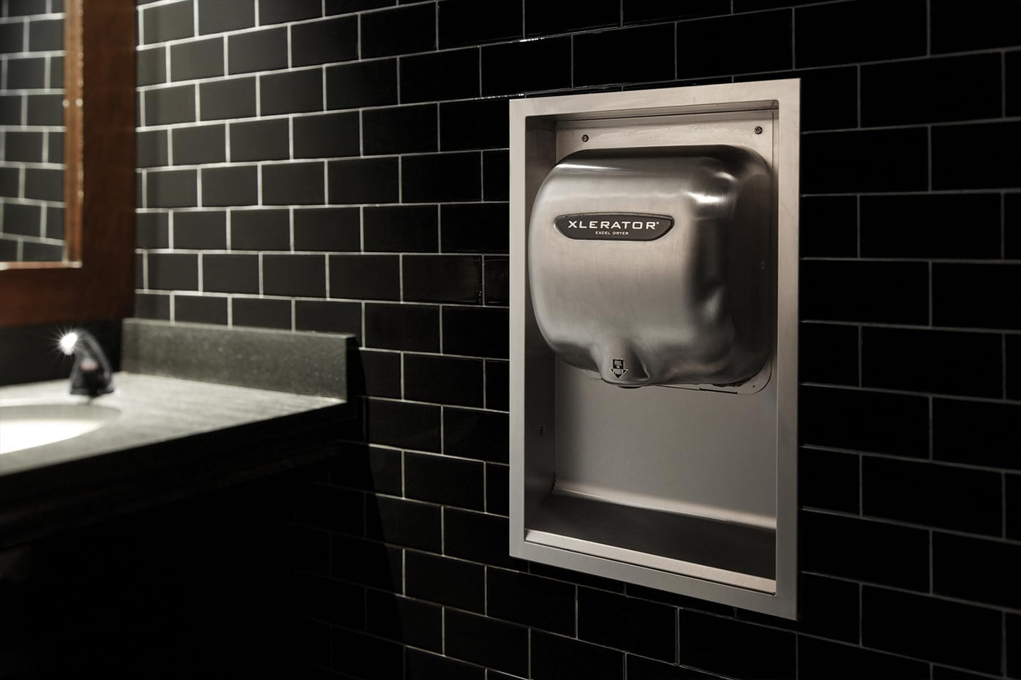 XLERATOR XL-C High-Speed, Touchless Commercial Hand Dryer, Excel Dryer, Chrome Plated Cover, Automatic Sensor, Surface Mount, 110V