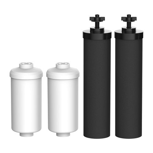 Filterlogic NSF/ANSI 372 Certified Water Filter, Replacement for Berkey® Black Filters (BB9-2®) & Fluoride Filters (PF-2®) Combo Pack