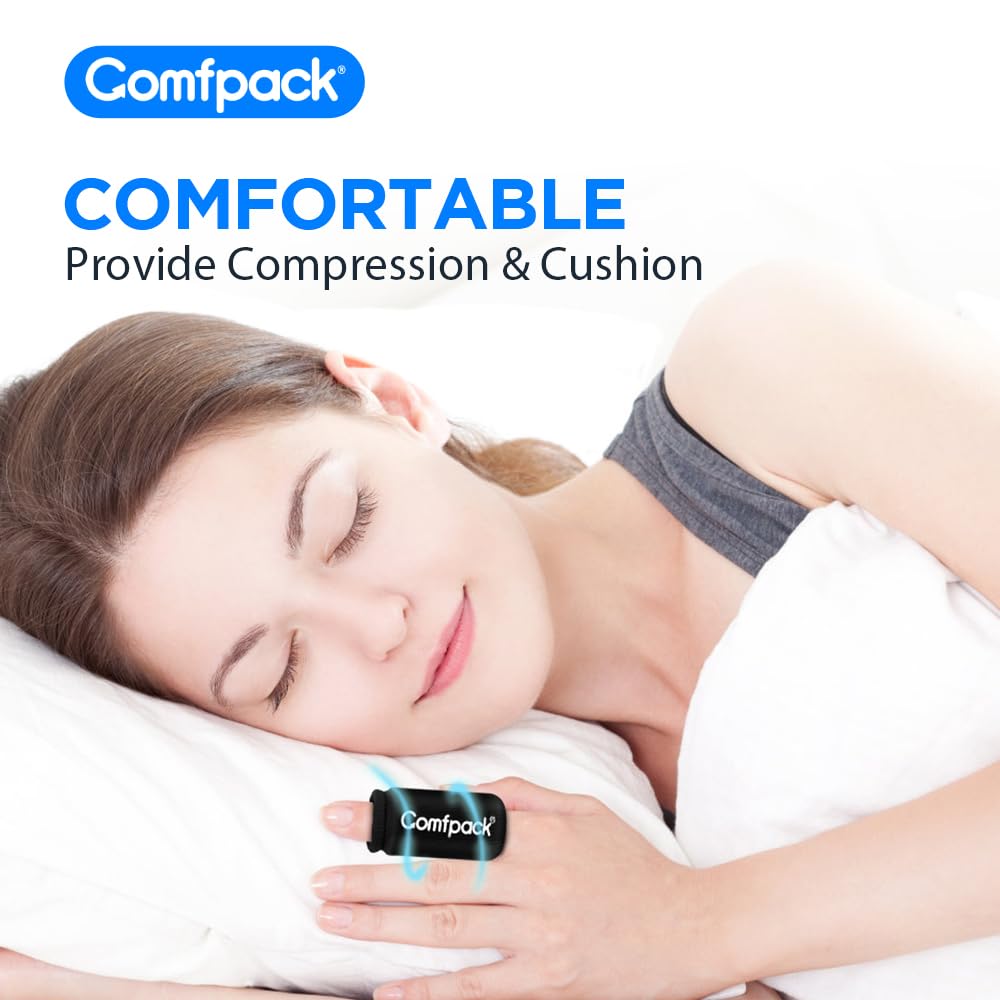 Comfpack 4PCS Finger Sleeves Gel Ice Pack for Pain Relief, Reusable Hot Cold Compression Finger Brace Ice Packs for Injuries, Trigger Finger, Arthritis, Knuckle Immobilization, Gout, Sprain