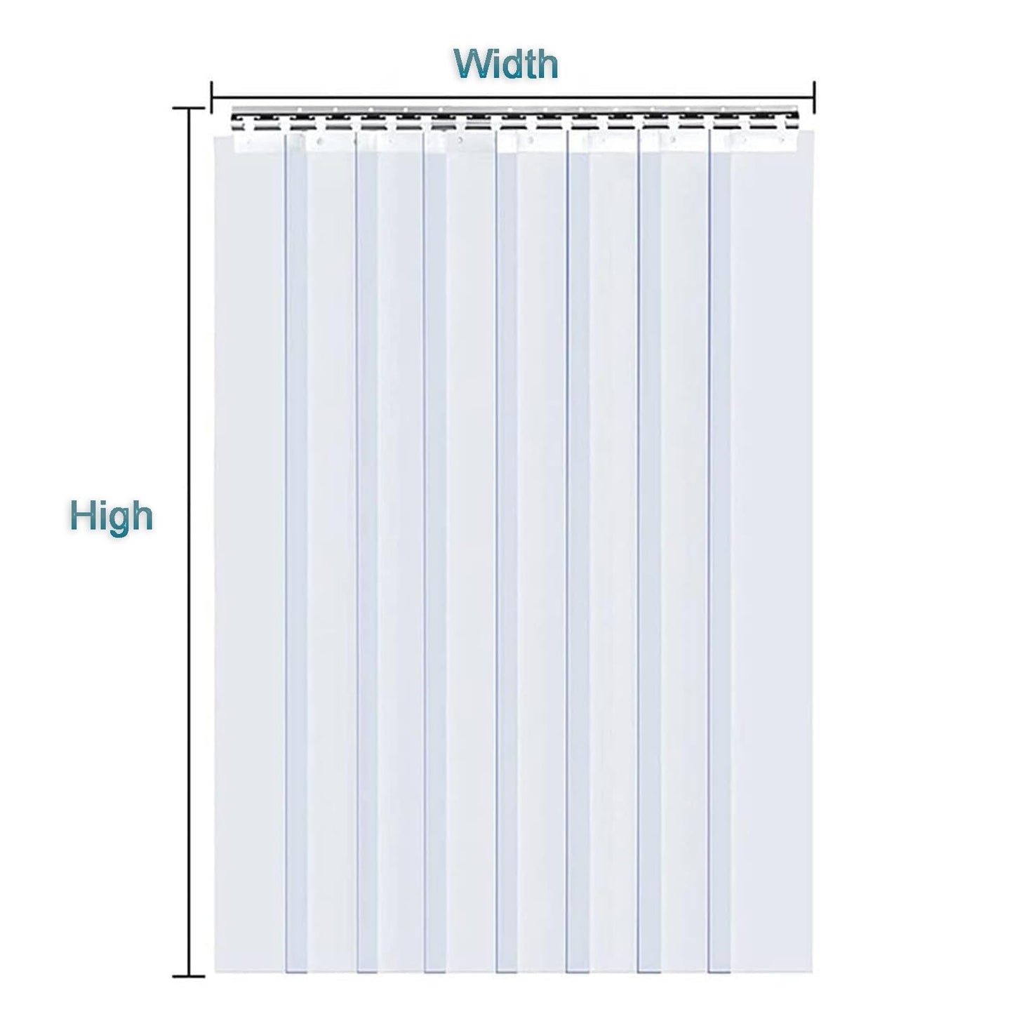 Clear PVC Strip Curtain - Waterproof Vinyl Dustproof Strips for Cold Rooms & Freezers - Heavy Duty 0.9x2.4m Warehouse & Industrial Use,Size_Name,0.9x2.4m