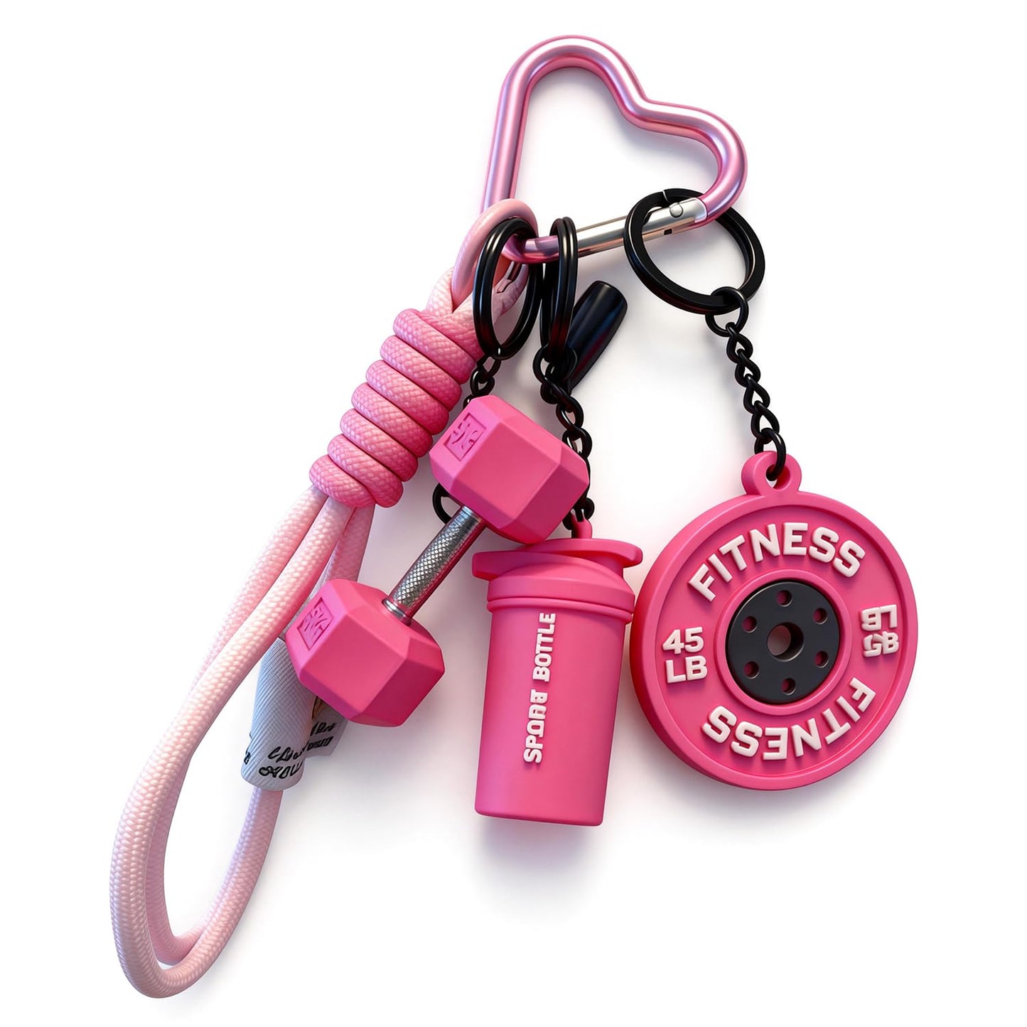 Hubaltuye Gym Keychain, Gym Bag Accessories, With Durable Design, Stylish Pink Gym Accessories for Women and Men, Fitness Enthusiasts Bag Decoration
