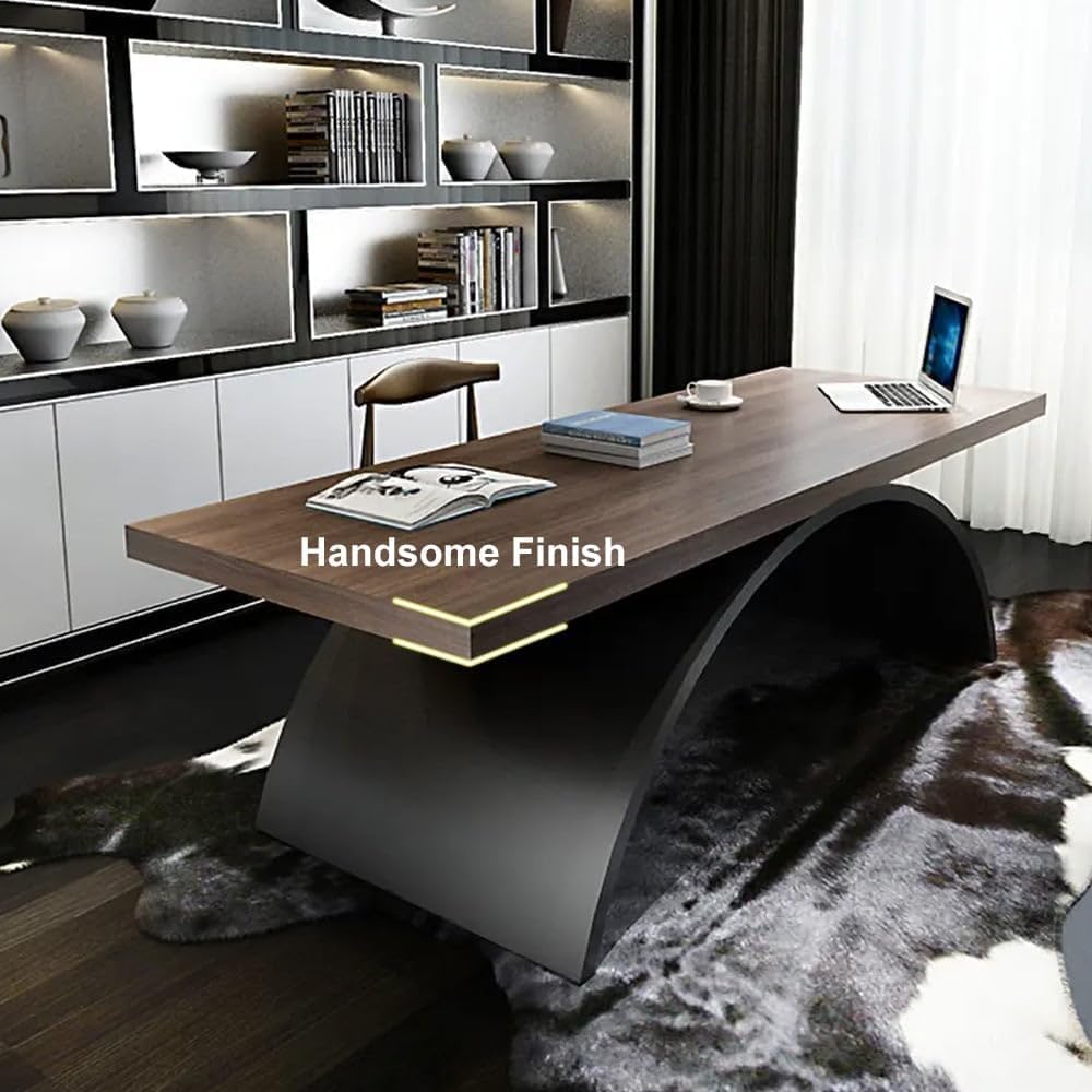 homary 70.9" Industrial Style Desk, Office Writing Desk Walnut Desk Modern Computer Desk Home & Office Furniture