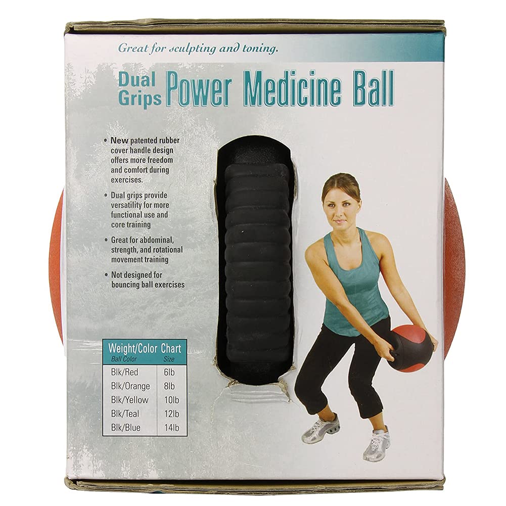 Aeromat Dual Grip Power Medicine Ball, 9cm/8-Pound,Black/Orange