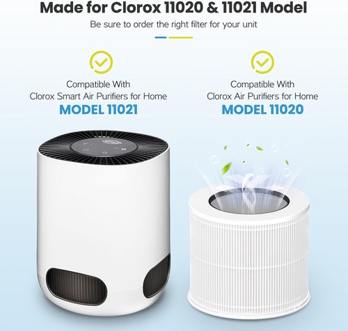 Clorox 12020 HEPA Filter Replacement - Compatible with Tabletop Air Purifiers | 2 Pack, 200 Sq. Ft. Capacity