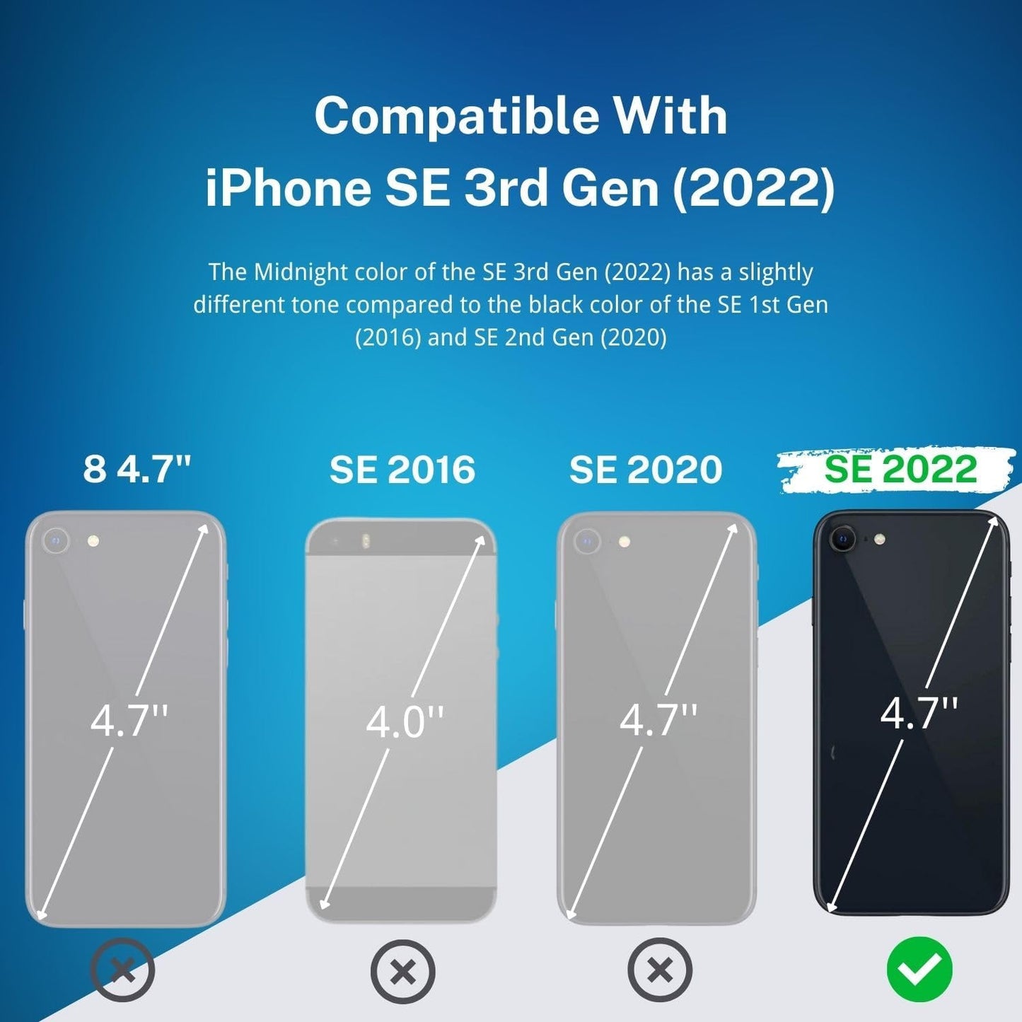 2022 SIM Card Tray Replacement for iPhone SE (Midnight) - Includes SIM Eject Pin Tool and Waterproof Rubber Seal - Easy