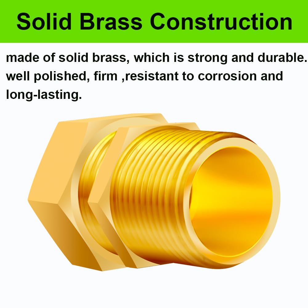 4 Pack 3/4'' CSST Male NPT Pipe Fitting Kit Brass Natural Gas Quick Connect Adapter Grill Propane Conversion Connector