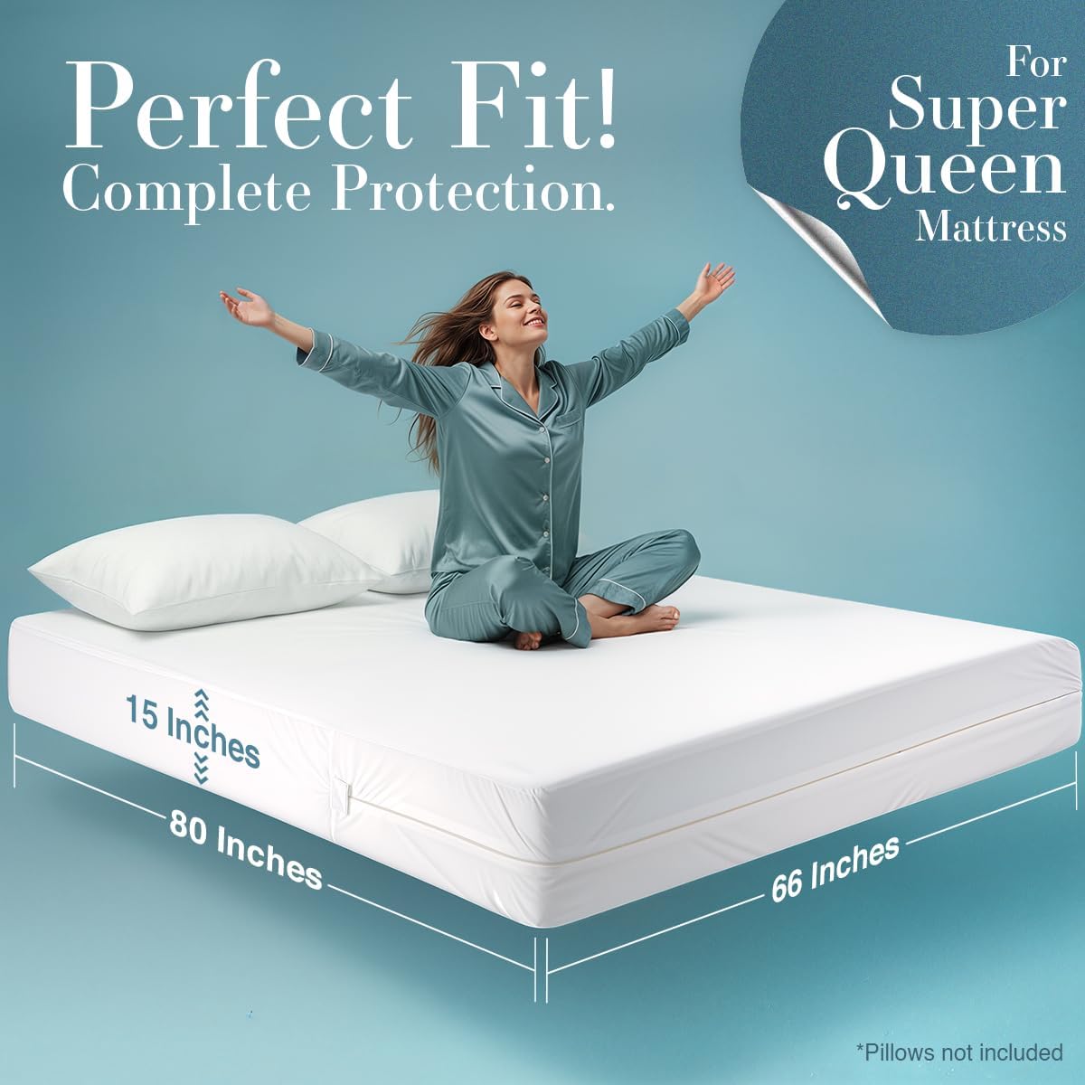 Utopia Bedding Mattress Protector - 100% Waterproof & Bed Bug Proof | Super Queen Size Encasement