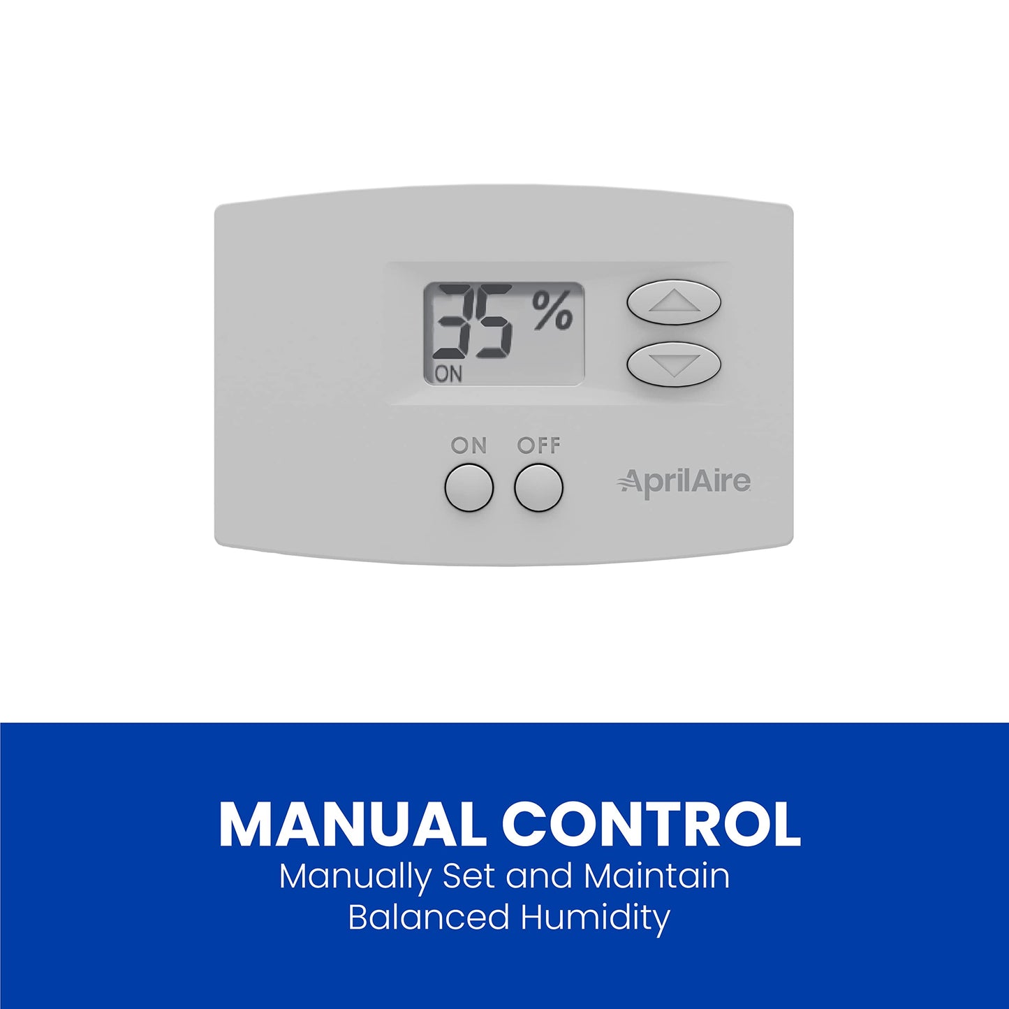 AprilAire 865 Whole-House Steam Humidifier, Manual Steam Humidifier with Wall Mount Fan, Whole-House Humidifier for Homes without HVAC Duct System up to 10,300 Sq. Ft., White
