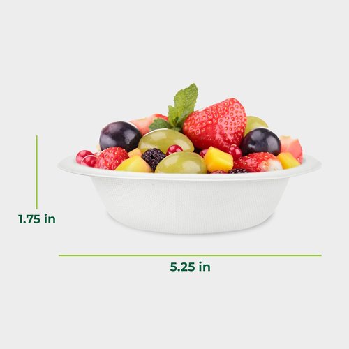 Freshware Paper Bowls - 12 oz. Biodegradable Soup Bowls | 150-Pack Heavy Duty Sugarcane Fiber Dinnerware - Microwave & Freezer Safe