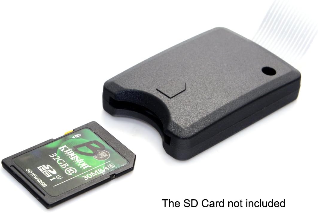 JSER 25cm Standard SD SDHC Male to SD Female Extension Memory Card Kit Soft Flat FPC Cable Extender Compatible for GPS