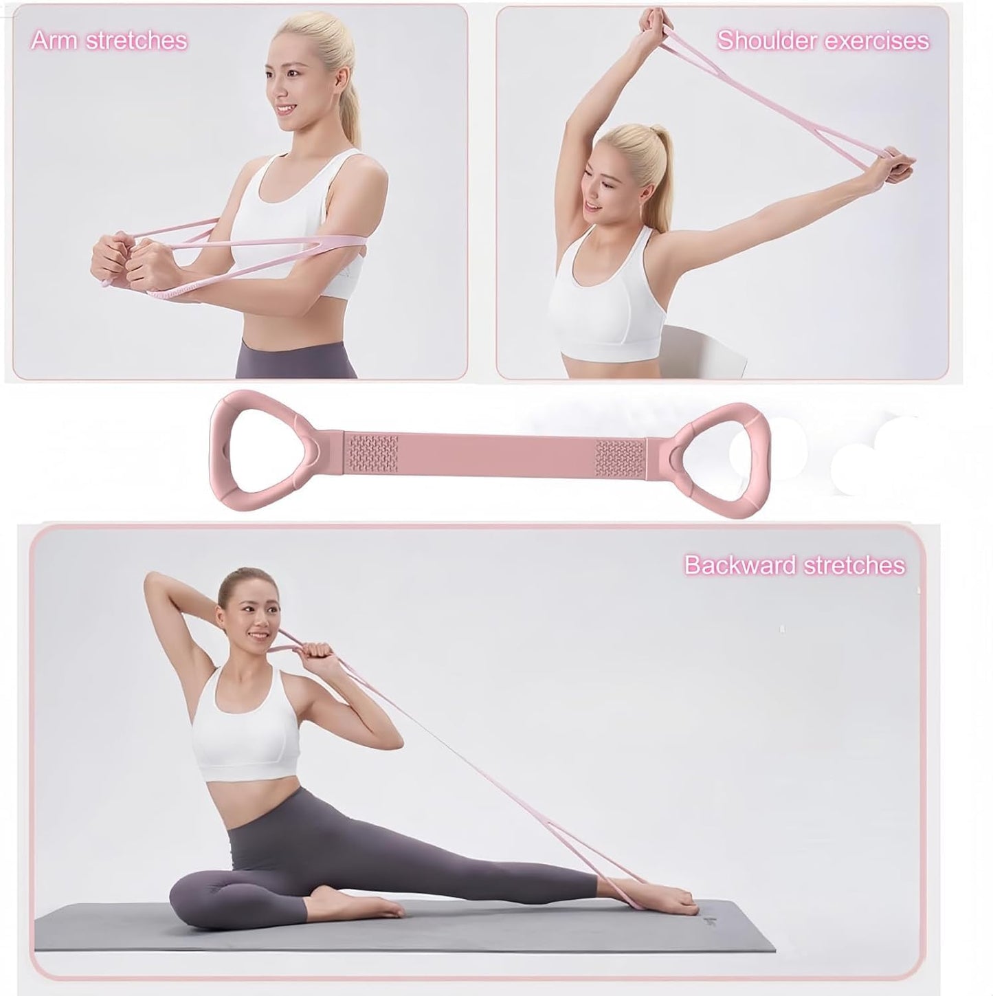 Pilates Set – Home Pilates Equipment for Women Kit with Magic Circle Pilates Ring and Ball Set, Resistance Bands & Massage Balls & Exercise Bands for Toning，Flexibility & Core Strength (Light Black)
