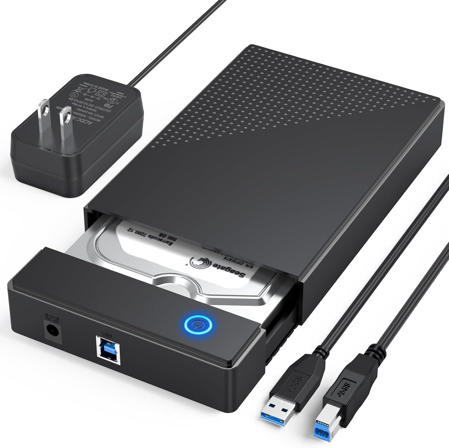 CLAVOOP 3.5 3.0 3.5/2.5 inch 20TB 12V 24W Hard Drive Enclosure, USB Internal/External Hard Drive Case Lay-Flat Dock