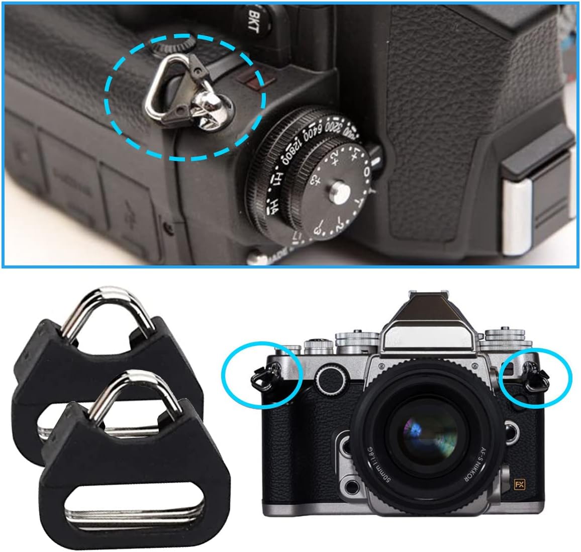 Camera Quick Release Strap Adjustable Quick Release Buckles for Nikon DSLR Camera Strap Quick Release QD Loops Clips