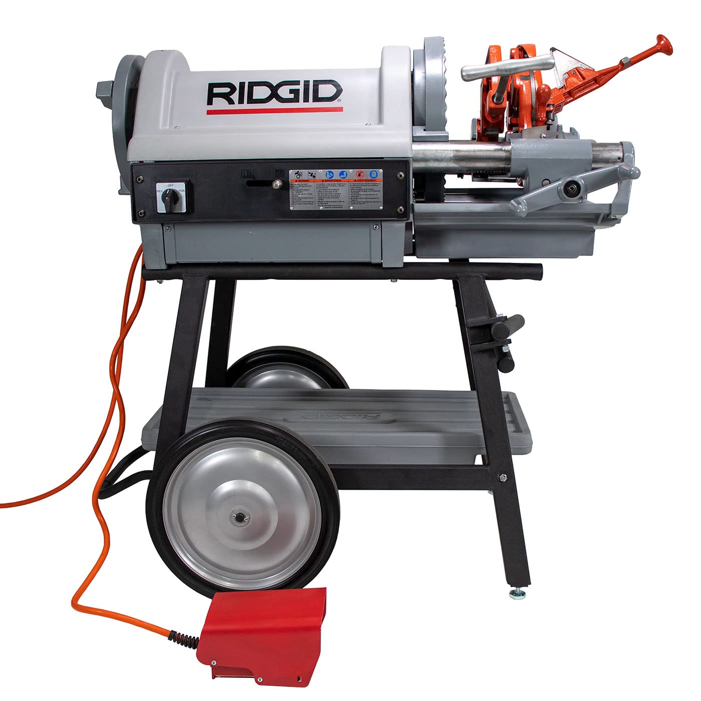 RIDGID 1224 Pipe Threading Machine 26092 with Universal Cart Die Heads Dies & Oil (Renewed)