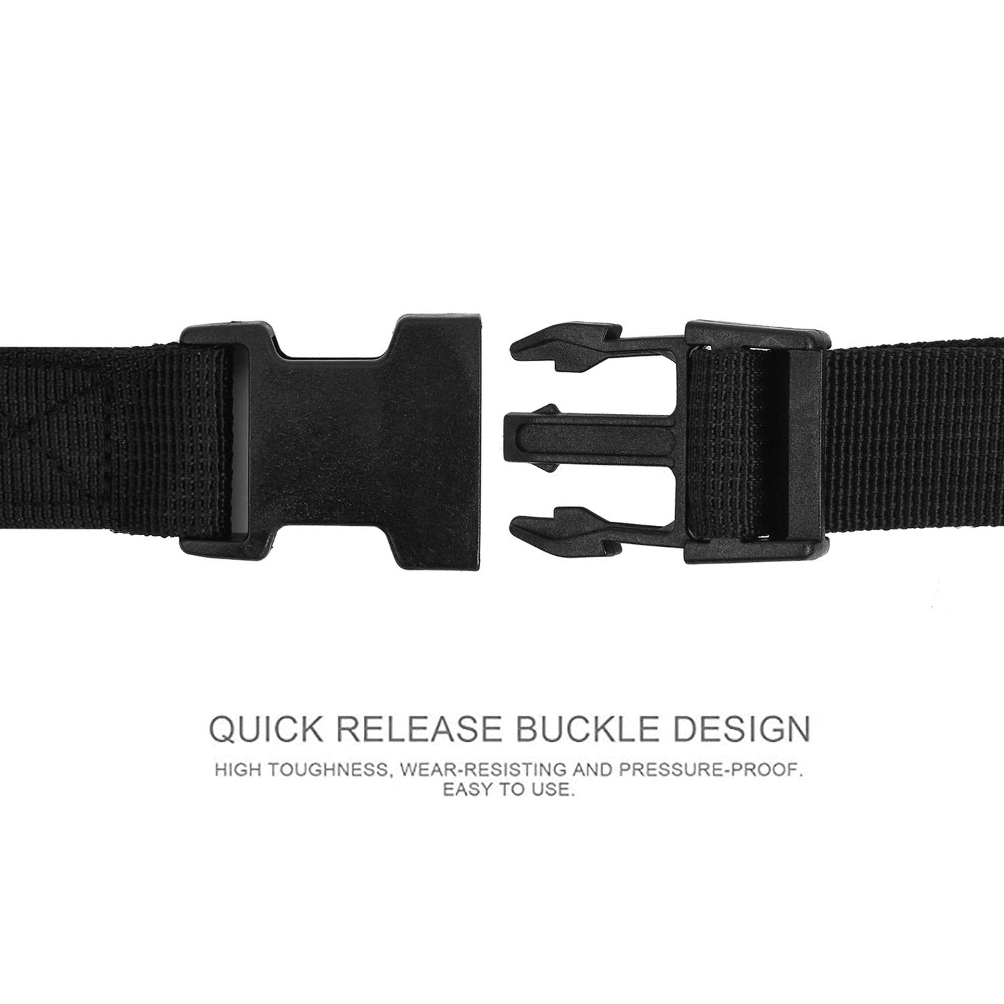 6 Pack Luggage Nylon Straps with Quick Release Buckle Utility Straps for Travel Packing Outdoor Sports, M, Black
