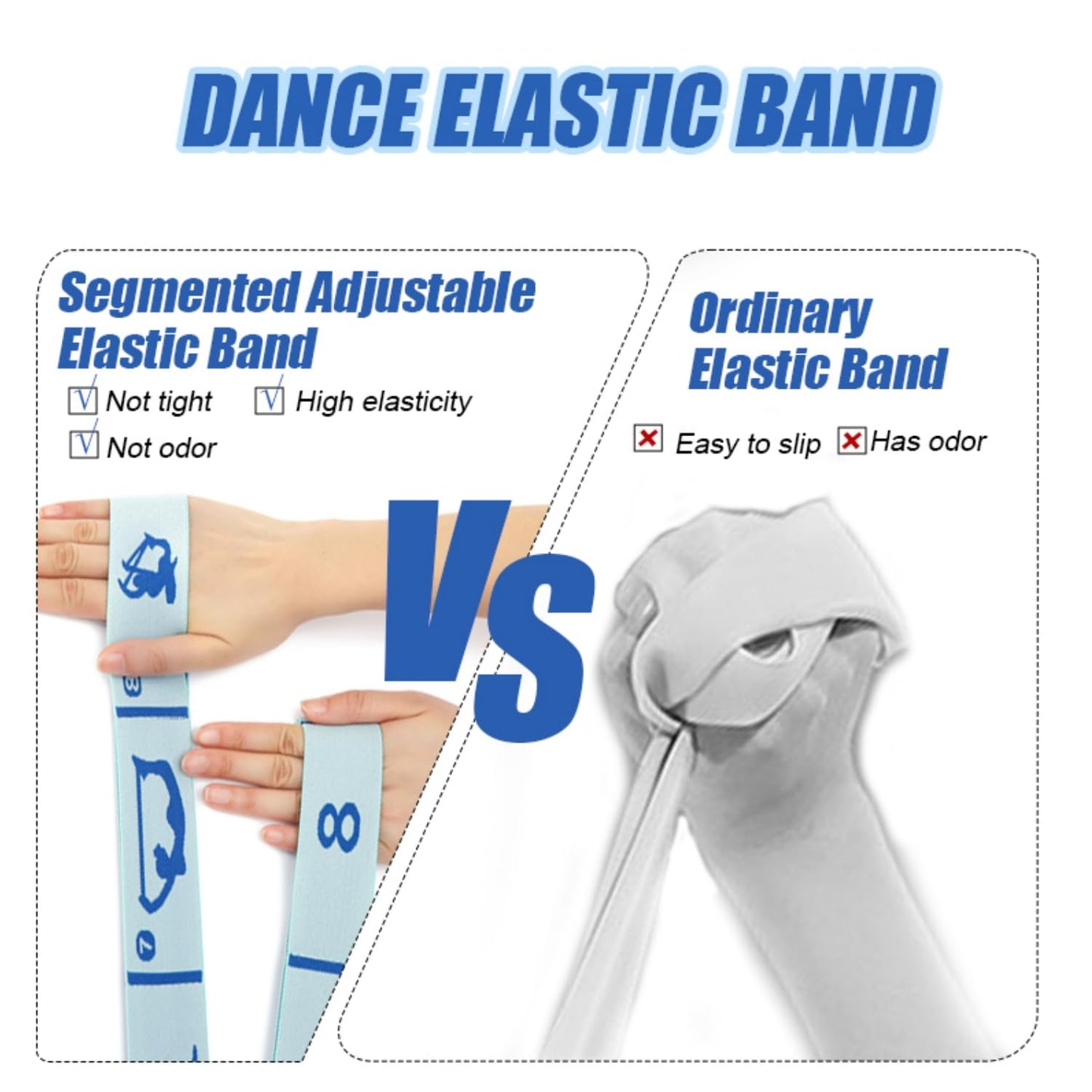 Elastic Yoga Stretching Strap with Loops, CEILIWEN Stretch Straps for Physical Therapy, Pilates Stretch Band, Elastic Exercise Bands, Leg Stretching Strap, Stretch Resistance Bands for Exercise